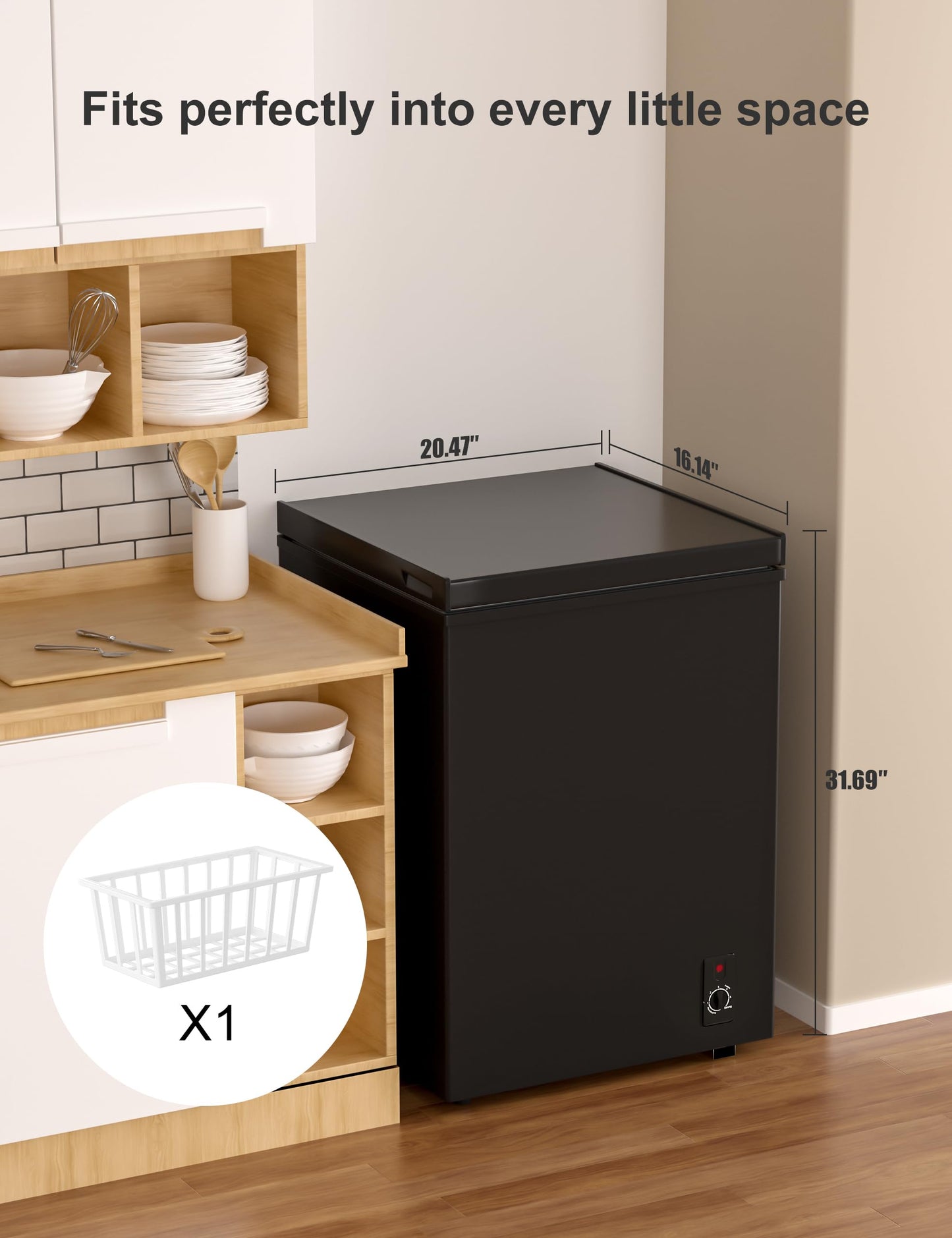 Bodacious Ultra Quiet Deep Freezer – 5.0 Cu Ft, Compact Design, Fast Freeze, Low Power Consumption, Ideal for Home, Restaurant & Small Shops