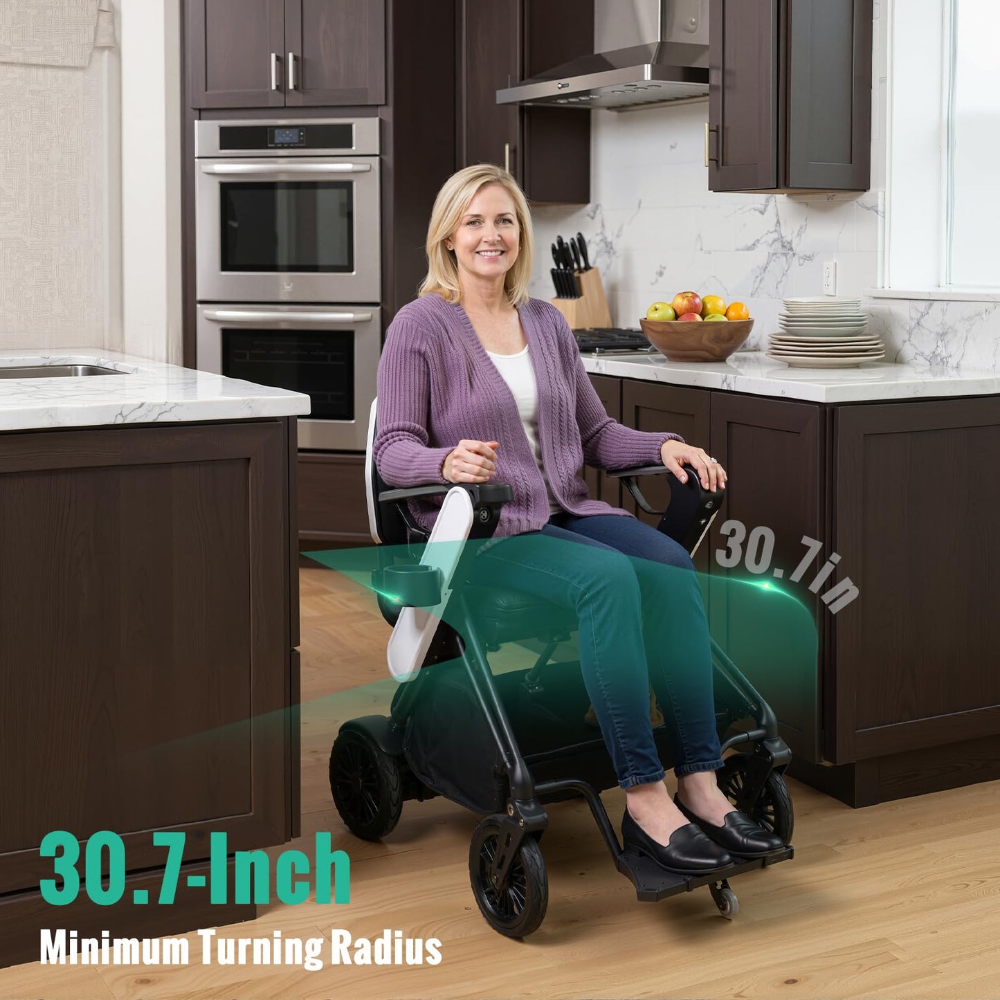 Auto Folding Electric Wheelchair, Phone Remote Control, 35LBS Ultra-Lightweight, Touch-Activated Bright Front Light, Powered Mobility Chair for Adults Seniors with Ergonomic Memory Foam Cushion