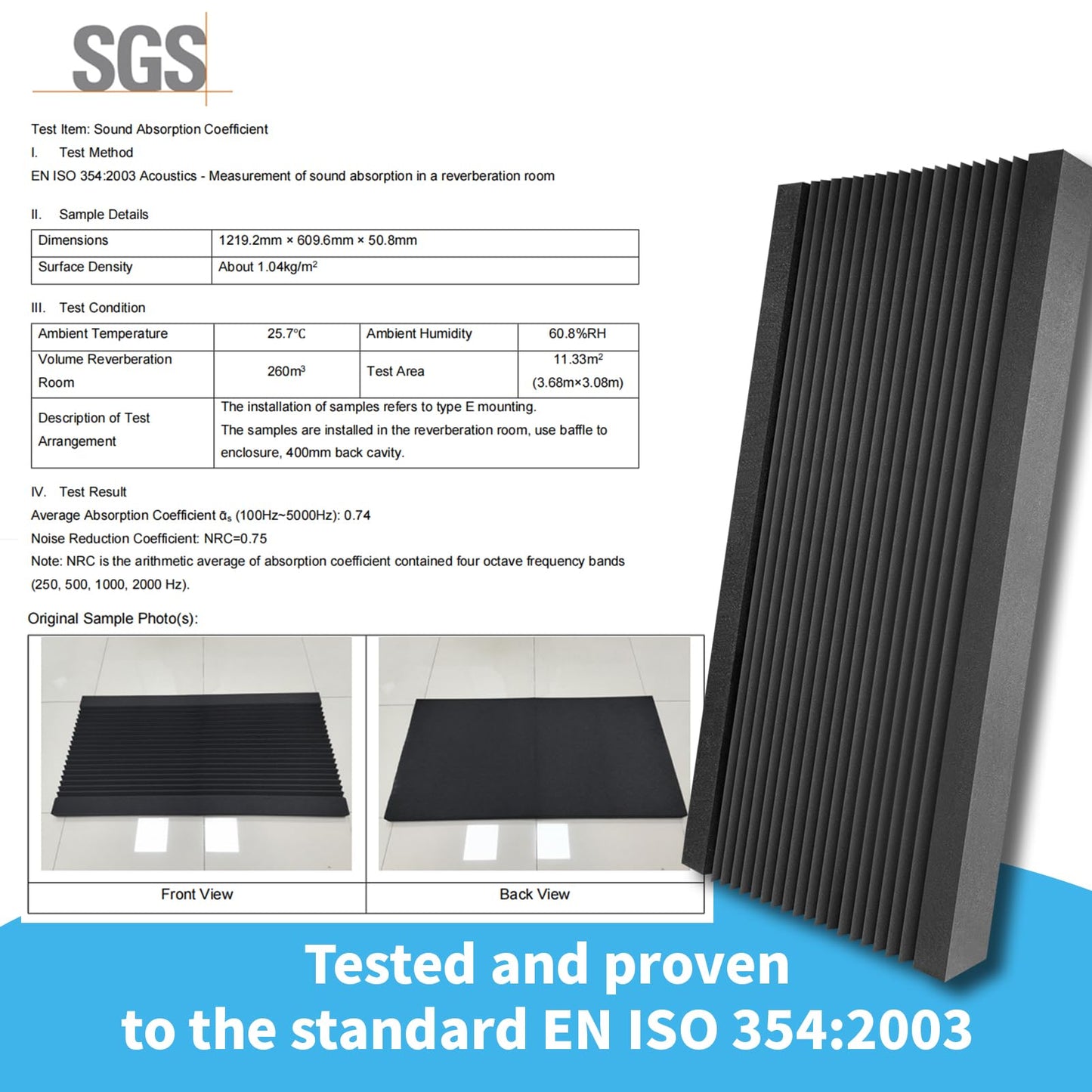 Art3d 4-Pack Wedge Design Acoustic Foam Panels, 48" x 24" x 2" High-Density Soundproof Foam Wall Panels for Wall, Ceiling, Quick-Recovery Noise Dampening Panels for Office, Studio and Home