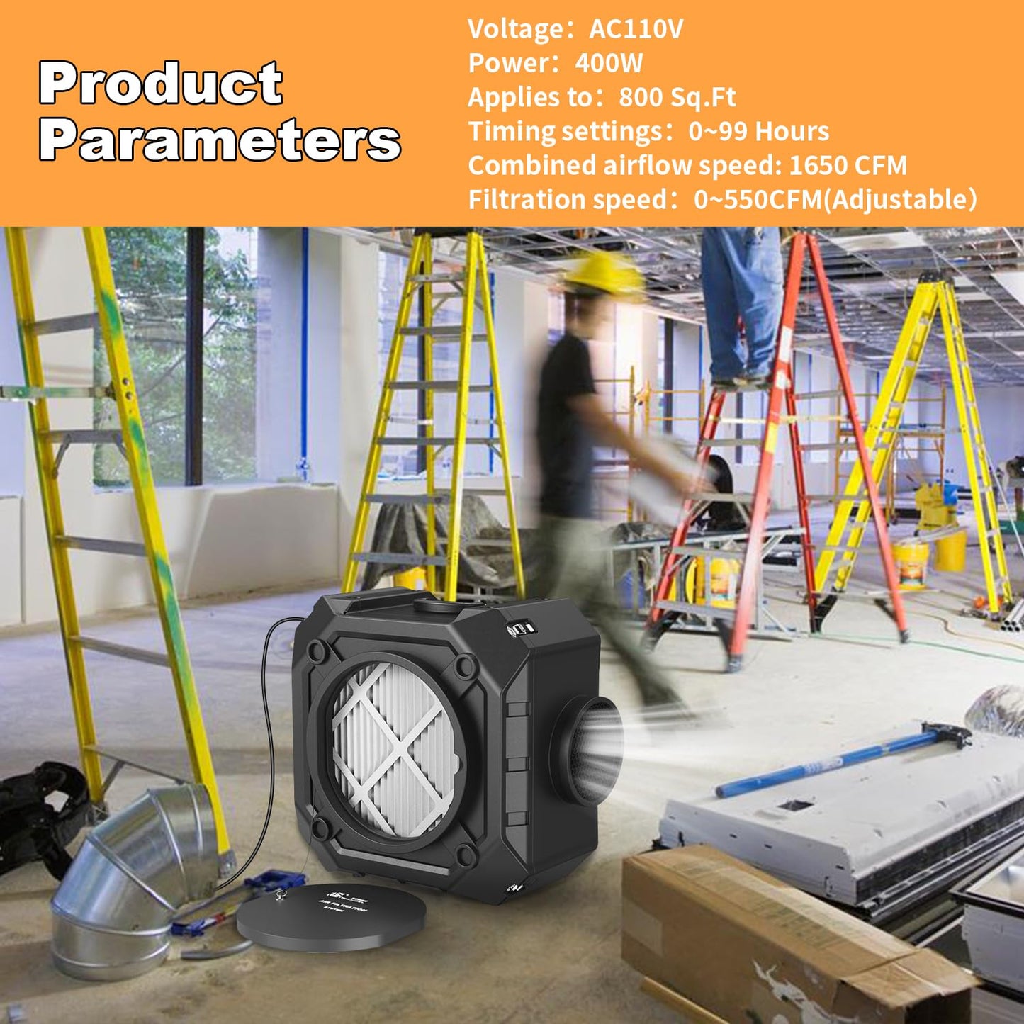Air Scrubber HEPA Stackable Negative Air Machine for Industrial and Commercial