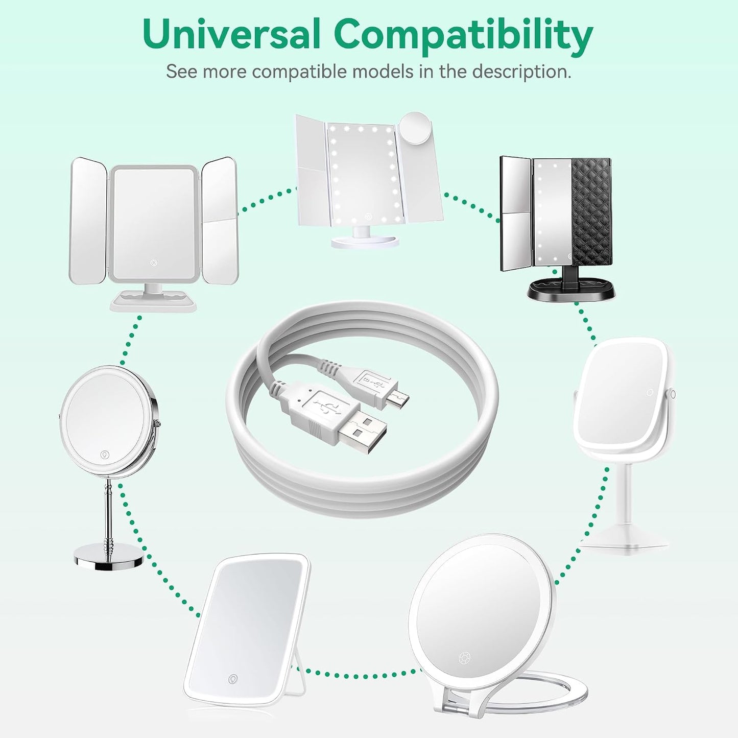 FITE ON 3.3ft S-100 White Micro USB Power Charging Cord Cable Lead Compatible with Sound Oasis White Noise Machine