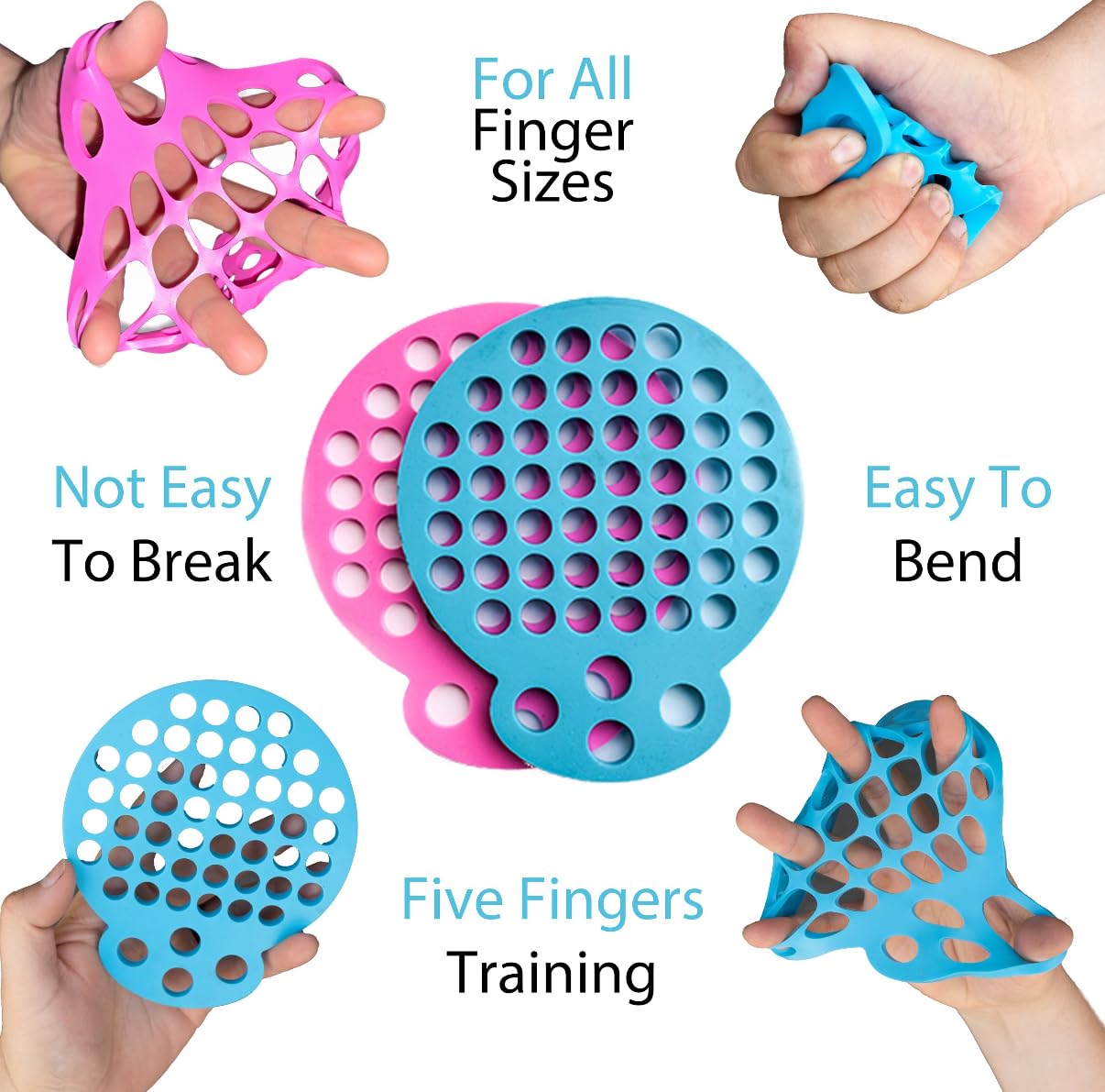 Finger Stretcher Hand Therapy Equipment (2-Pack) Finger Extension Exerciser for Grip Strength and Physical Therapy | Hand Exercise Web with Various Resistance Levels
