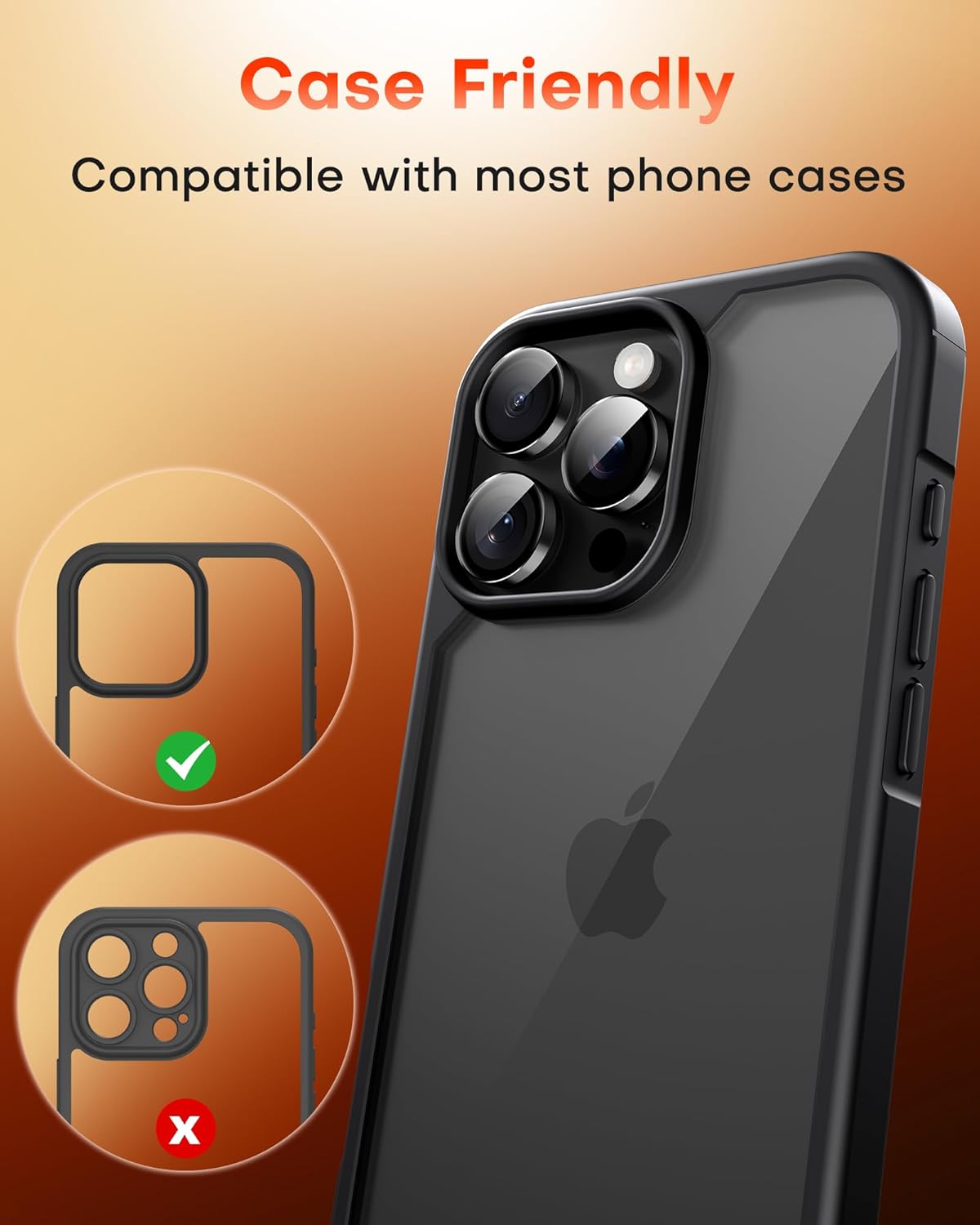 2 Pack 16 16 TOCOL for iPhone Pro Max Camera Lens Protector/iPhone Pro Camera Lens Protector Tempered Glass HD