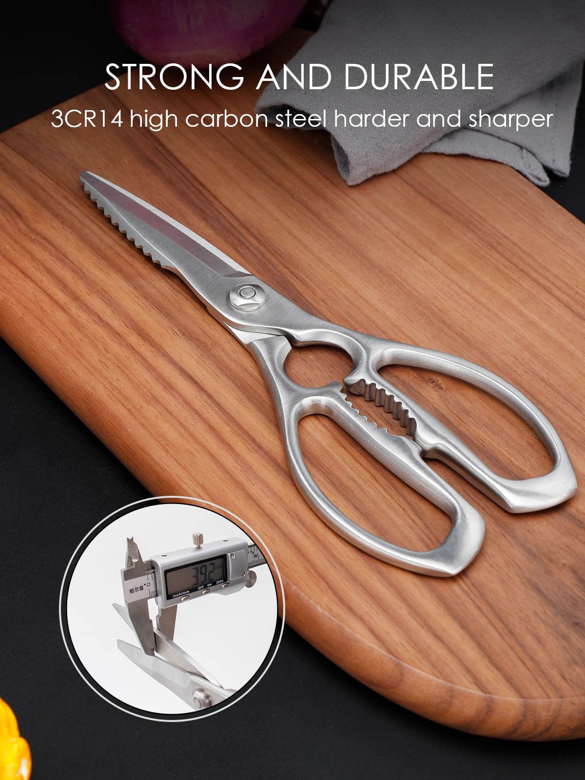 SimCoker Kitchen Scissors, Forged Stainless Steel Heavy Duty Kitchen Shears, Dishwasher Safe Cooking Scissors for Meat, Poultry & Vegetables