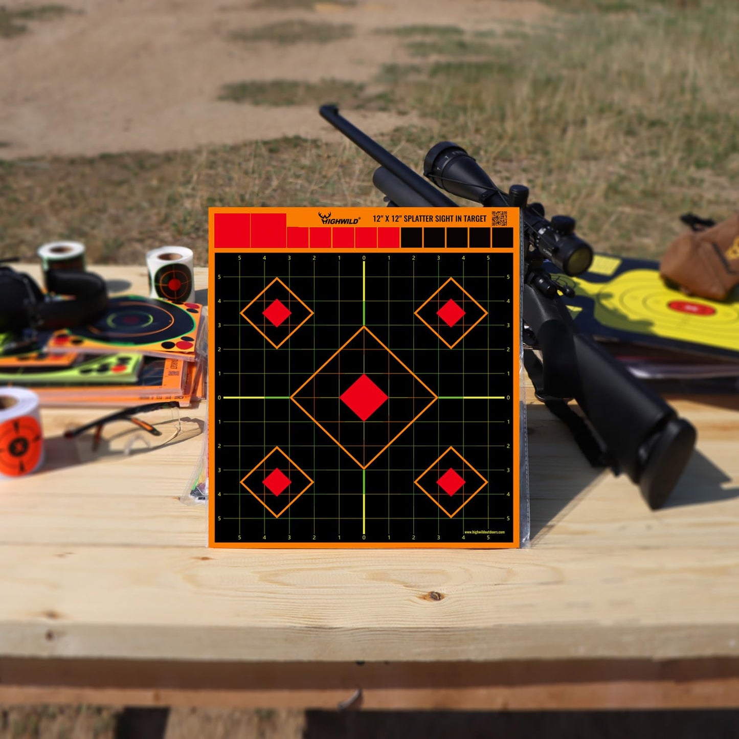 Highwild Stick Splatter Adhesive Sight in Shooting Targets - Splash Effect of Multiple Colors - 12x12 Inch (10 Pack)