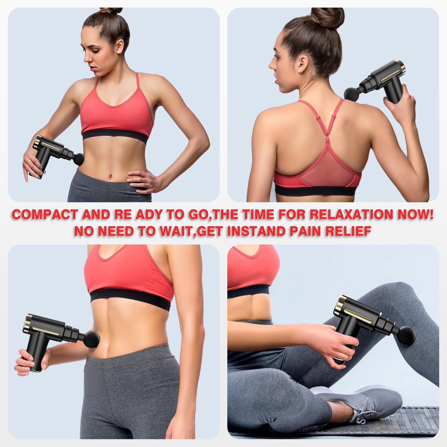 cotsoco Massage Gun Deep Tissue for Pain Relief with 4 Massage Heads & 6 Speeds, Electric Mini Handheld Body Massager for Any Pain Relief, Best Gifts for Dad and Mom