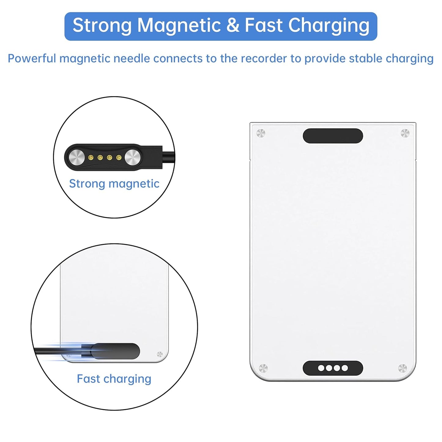 Mugust 2 Pack 3.3ft USB C Magnetic for PLAUD Note AI Voice Recorder Charger, Replacement Charging Cable Accessories