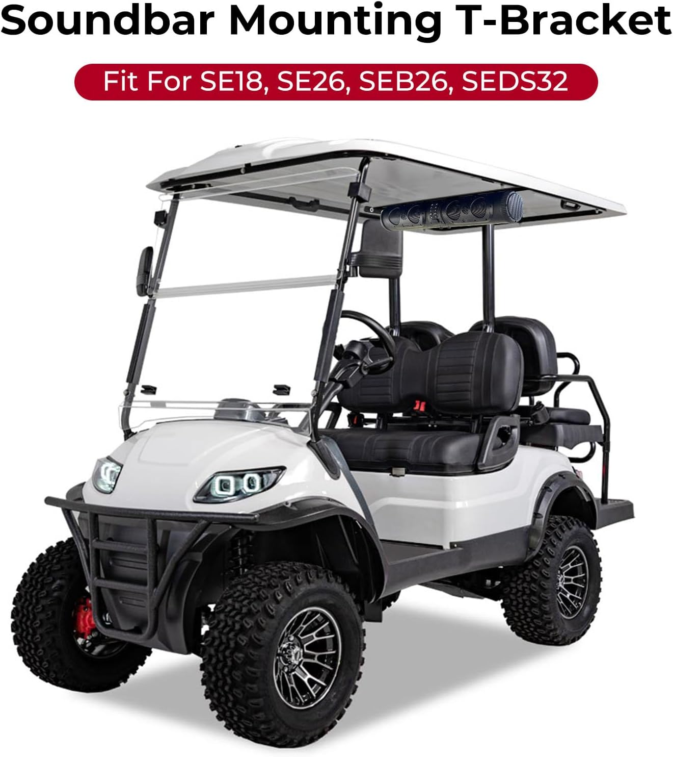 Jerbor SE18, SE26, SEB26, SEDS32 Golf Cart Soundbar Mounting T-Bracket for Soundbars,Golf cart Audio System Mount,Golf