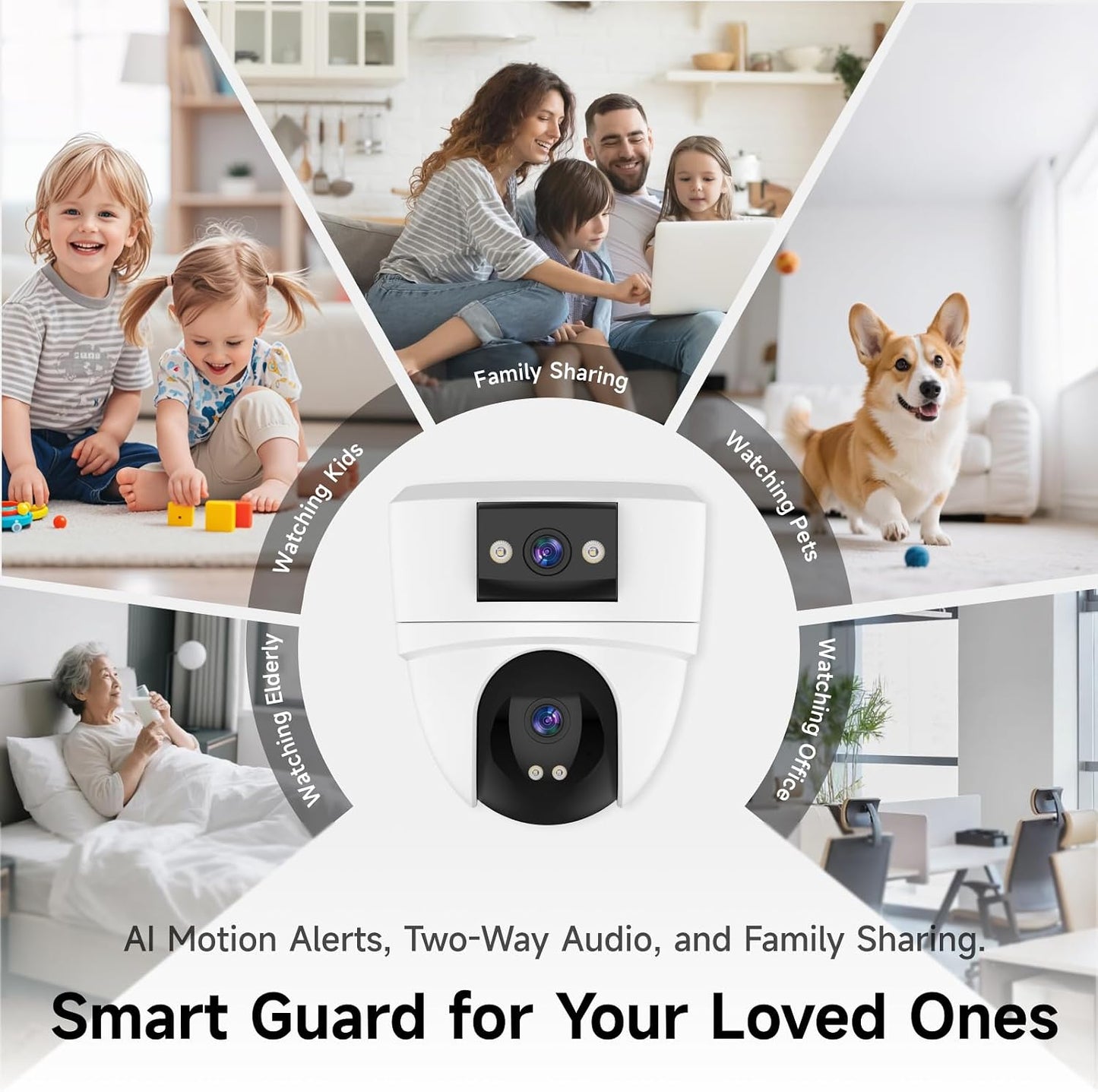 VSTARCAM 6MP 2.4G/5G 360 24/7 Dual Lens Indoor Security Camera Wireless, WiFi Dual-Band with PTZ & AI Auto Tracking