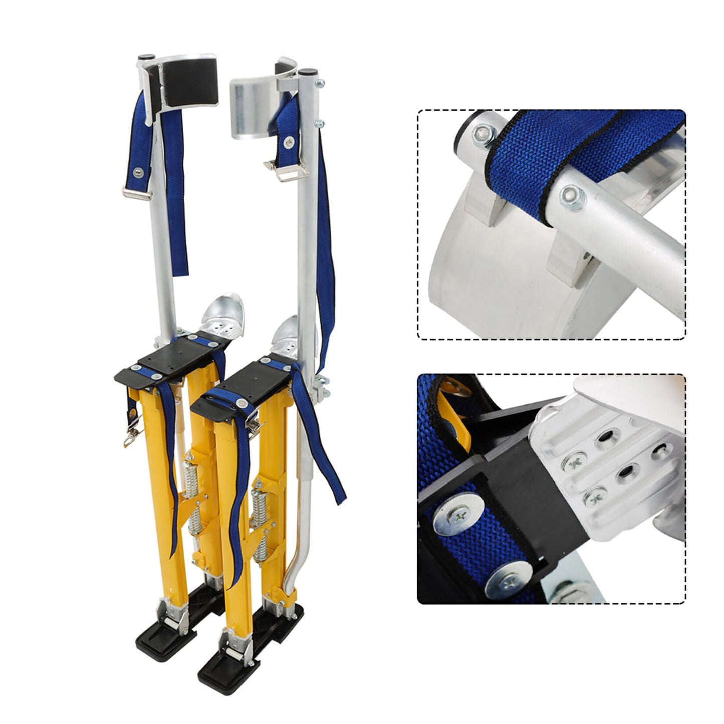 findmall 24-40 Inch Drywall Stilts Yellow Adjustable Aluminum Stilt Tool Fit for Painting or Cleaning