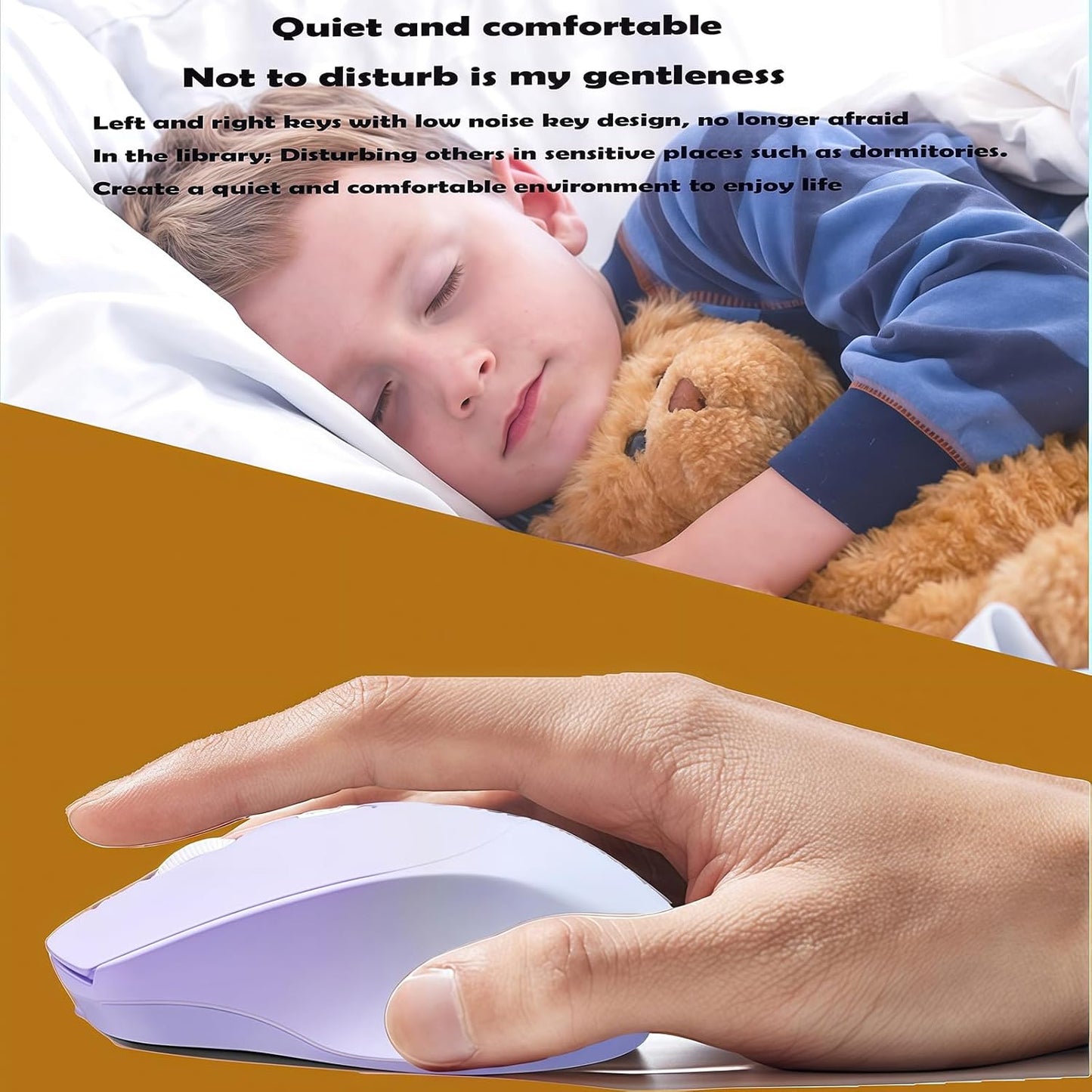 Yadojingcn 2.4G+BT 3 Wireless Gradient Color Rechargable Mouse Slim Silent Dual-Mode Portable Office Mouse with USB