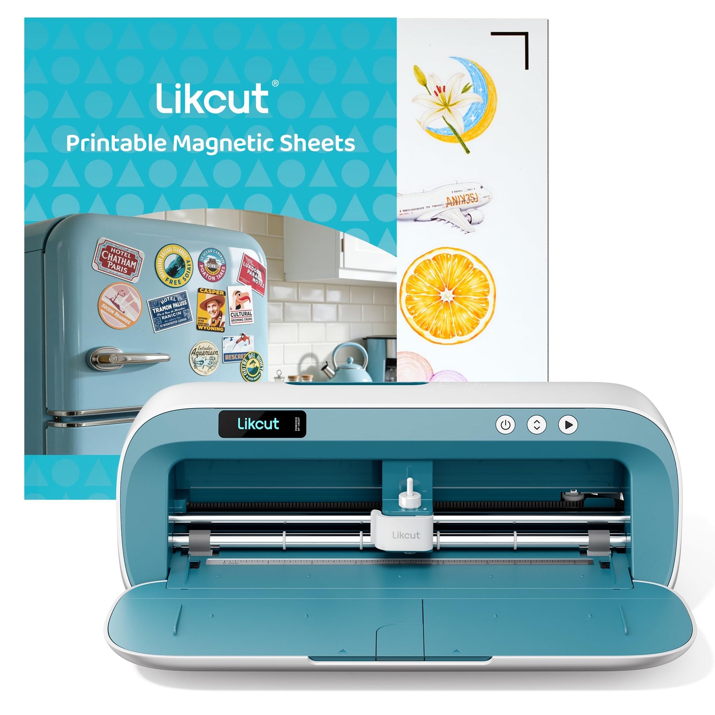 Likcut S41 Vinyl Cutter Machine with Printable Magnet Sheets for Inkjet Printer, 8.5"x11" Flexible Magnetic Paper Sheets for Create Custom Magnets, Photo Magnets, Fridge Magnets