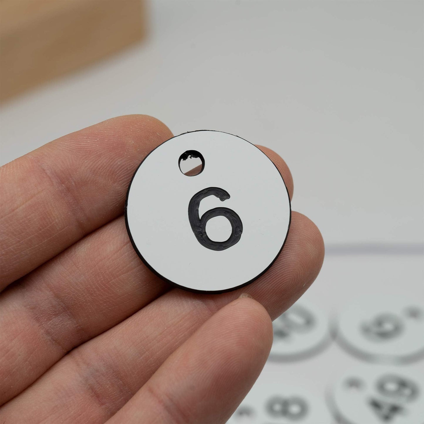 Plastic ID Number Tags Key Tags with Key Rings (1-50, White)