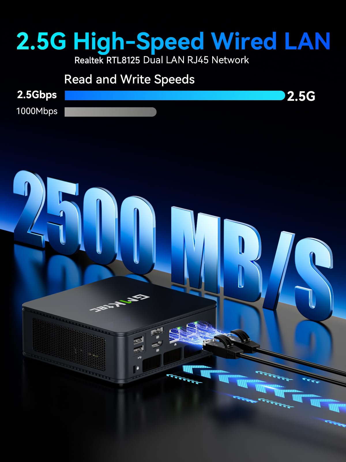 GMKtec M5 Ultra Gaming Mini PC Ryzen 7 7730U (Upgraded 7430U/ 5825U) 16GB RAM 512GB SSD Dual NIC LAN 2.5GbE Desktop Computers Office Home, Triple 8K Display, WiFi 6E, USB3.2, USB-C, BT, DP, HDMI 2.0