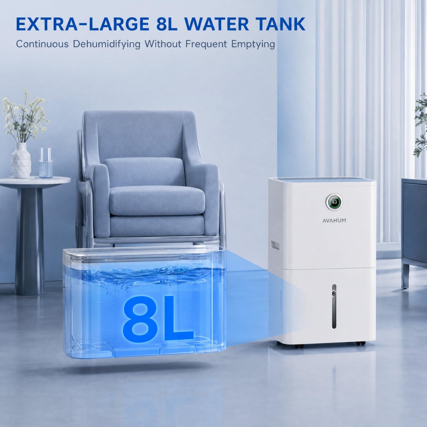 150 Pint Dehumidifier for Basement with Pump,Commercial Dehumidifier with Drain Hose for Home,Industrial and Large Rooms up to 7000 Sq.Ft Quiet, 2.1 Gal Tank, 3 Modes & 2 Fan Speeds