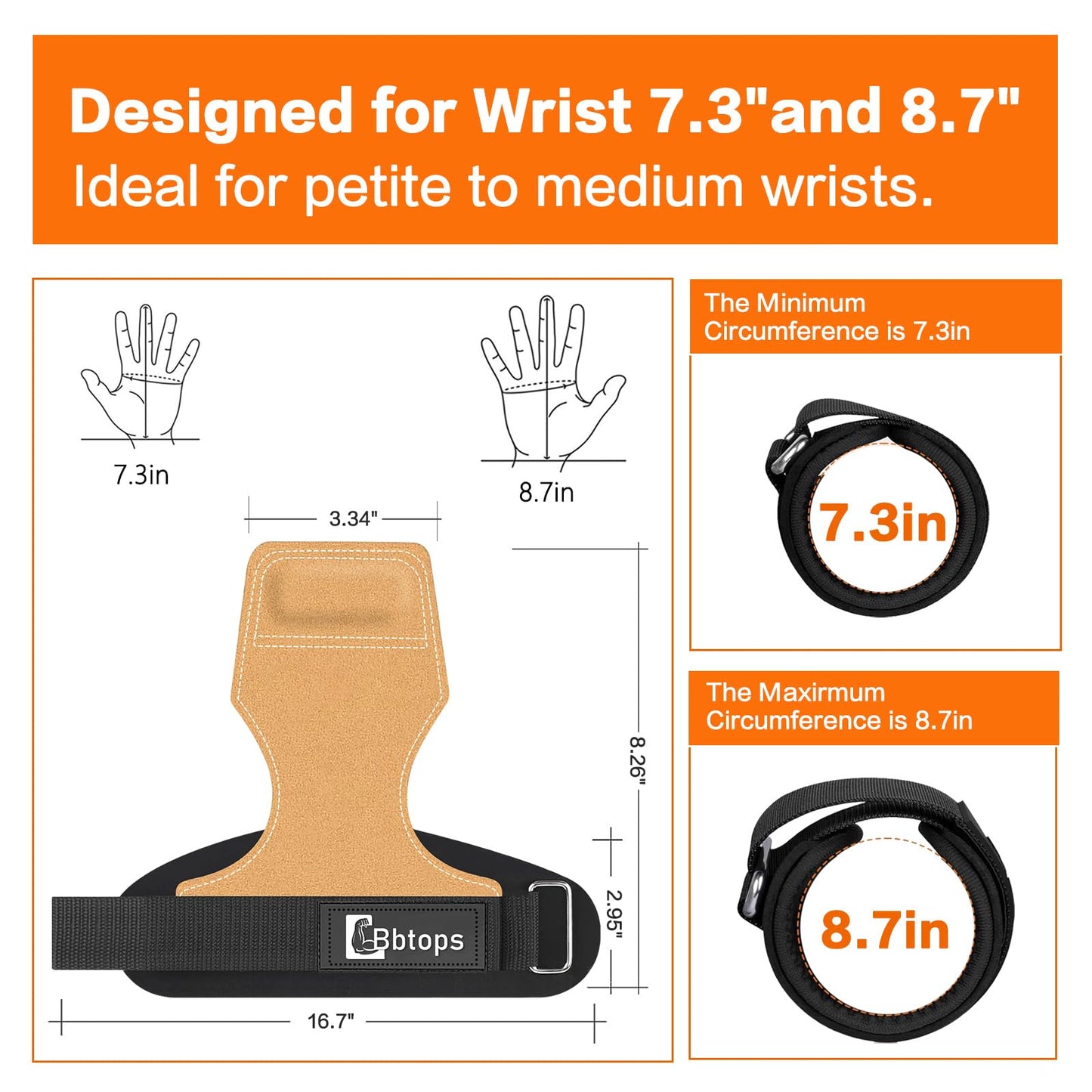 Weight Lifting Wrist Strap, Double-Layer Leather Wrist Straps for Gym Strength Training Weightlifting,Deadlift and Powerlifting, Enhance Grip Strength Neoprene Padding Gym Workout Lifting Straps for Men & Women (Pair) Brown