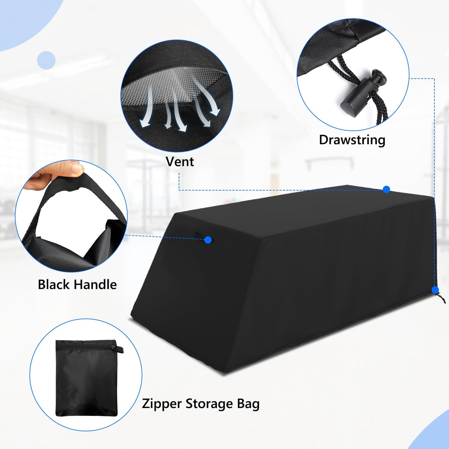 MUTUSHI Sit-up Board Cover Outdoor Waterproof Weight Bench Cover Fits for Universal Weight Chair Fitness Bench High Quality Oxford fabrics UV Protective 52" x 60" x 18" x 21" Black