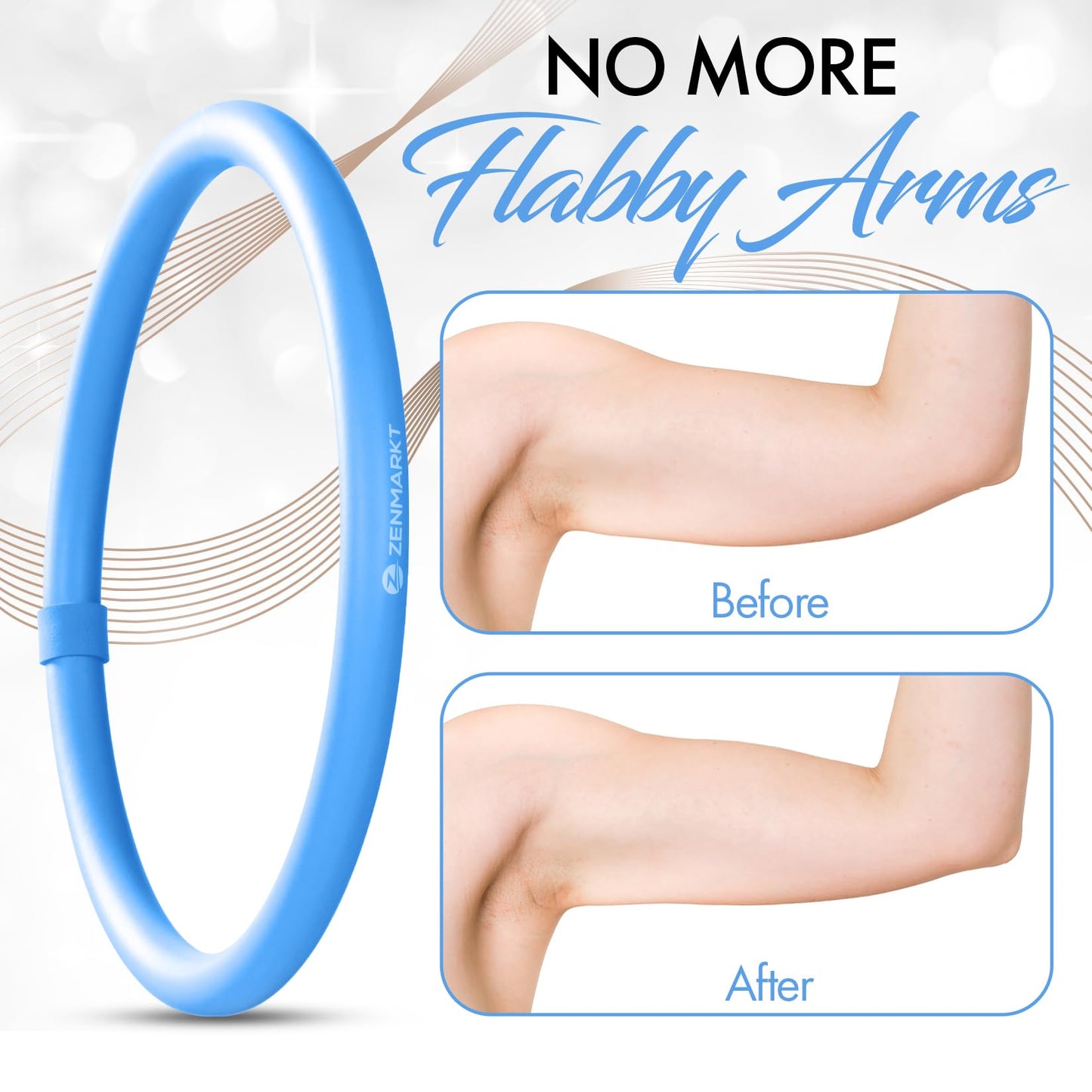 Weighted Fitness Hoop for Arms - Mini Upper Body Exercise Tool to Strengthen Arms and Shoulders - Lightweight Design for Fun Home Workouts (Blue)