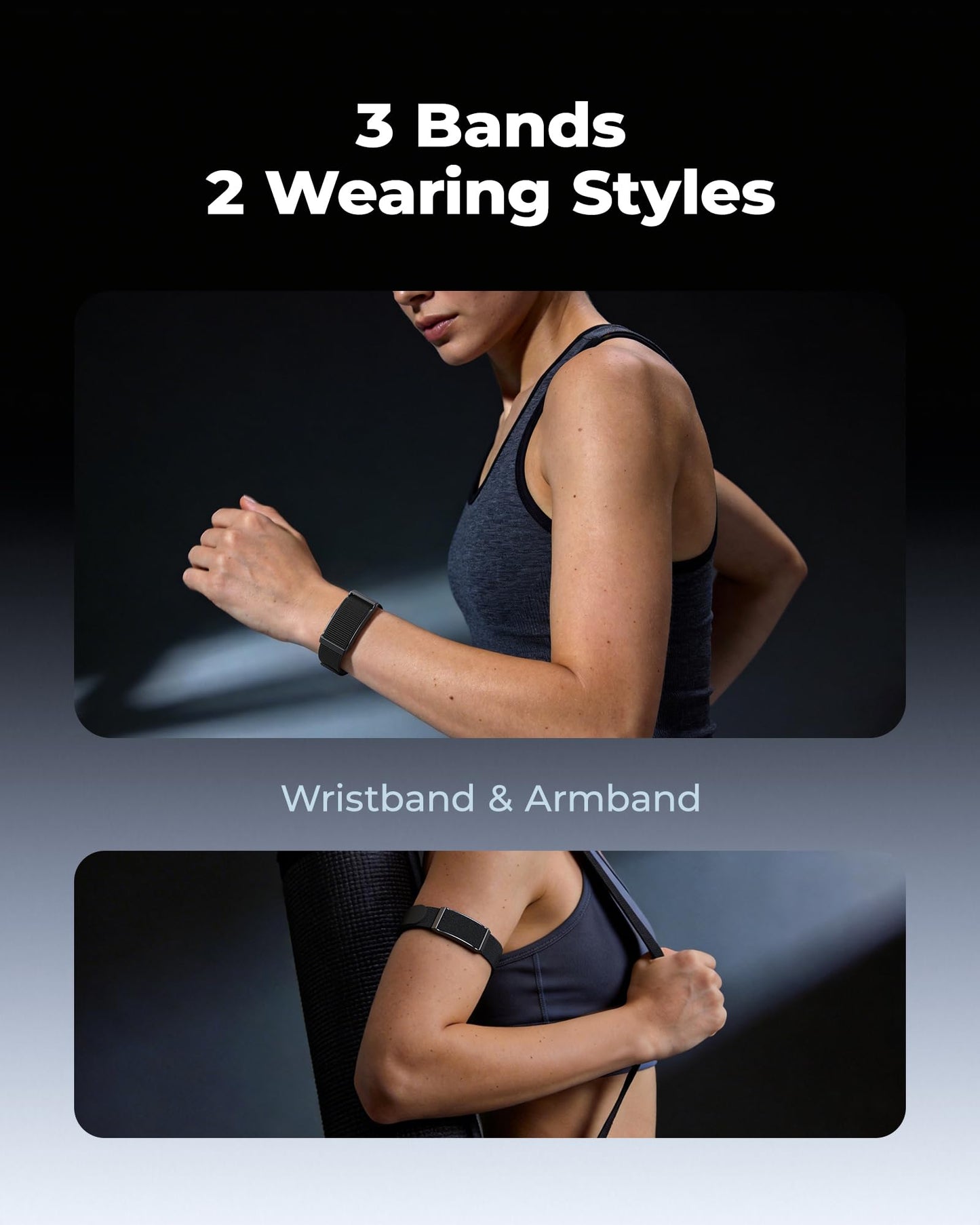BOYACARE Fitness Trackers for Men & Women, Smart Bracelet with 24/7 Activity & Sleep Tracking, Heart Rate, Blood Oxygen, HRV & Stress Monitor, 30-Day Battery, Smart Band, GPS Modes, Free APP, 3 Bands