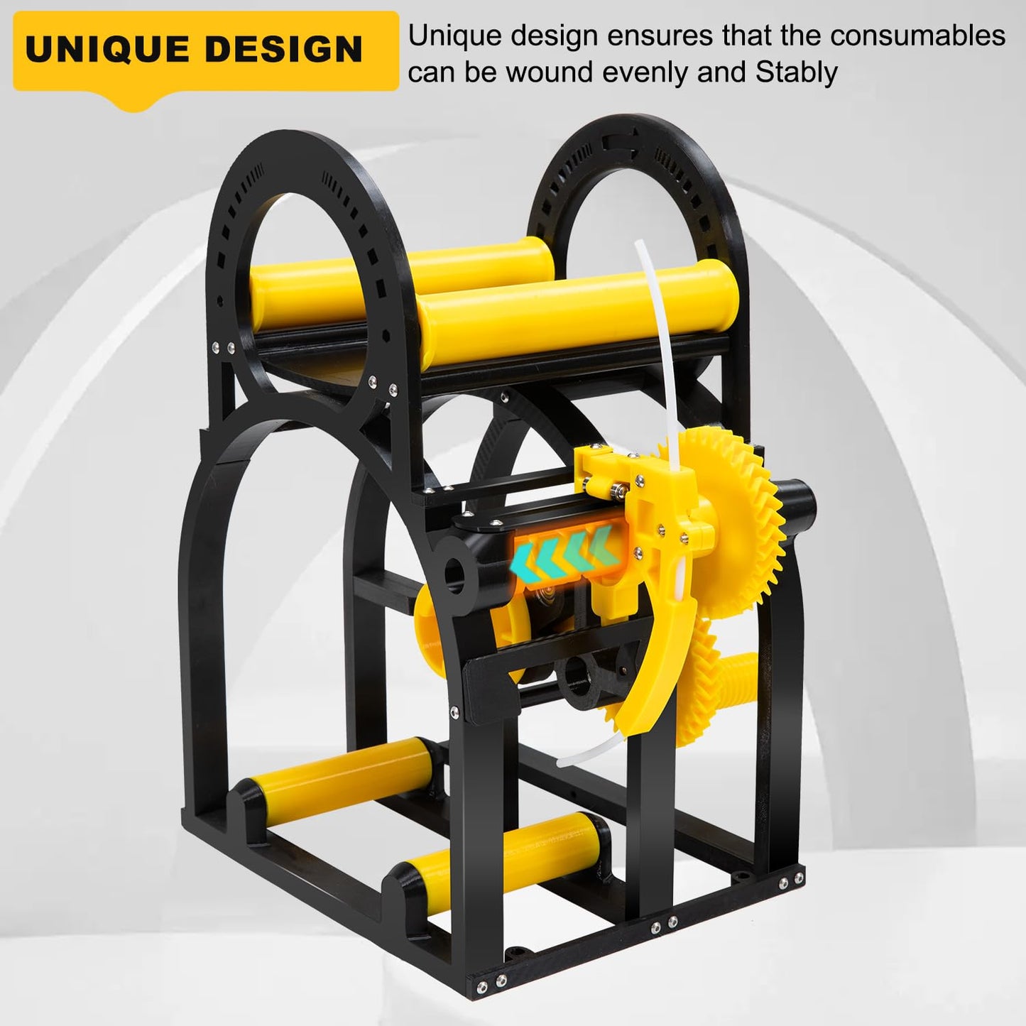 3D Industrial Filament Respooler Machine, 3D Printer Winder Machine for 20cm Spools, Wrap Neatly Without Tangling，Universal Wire/Welding Filament Spooler Winder with Smart Tension Control