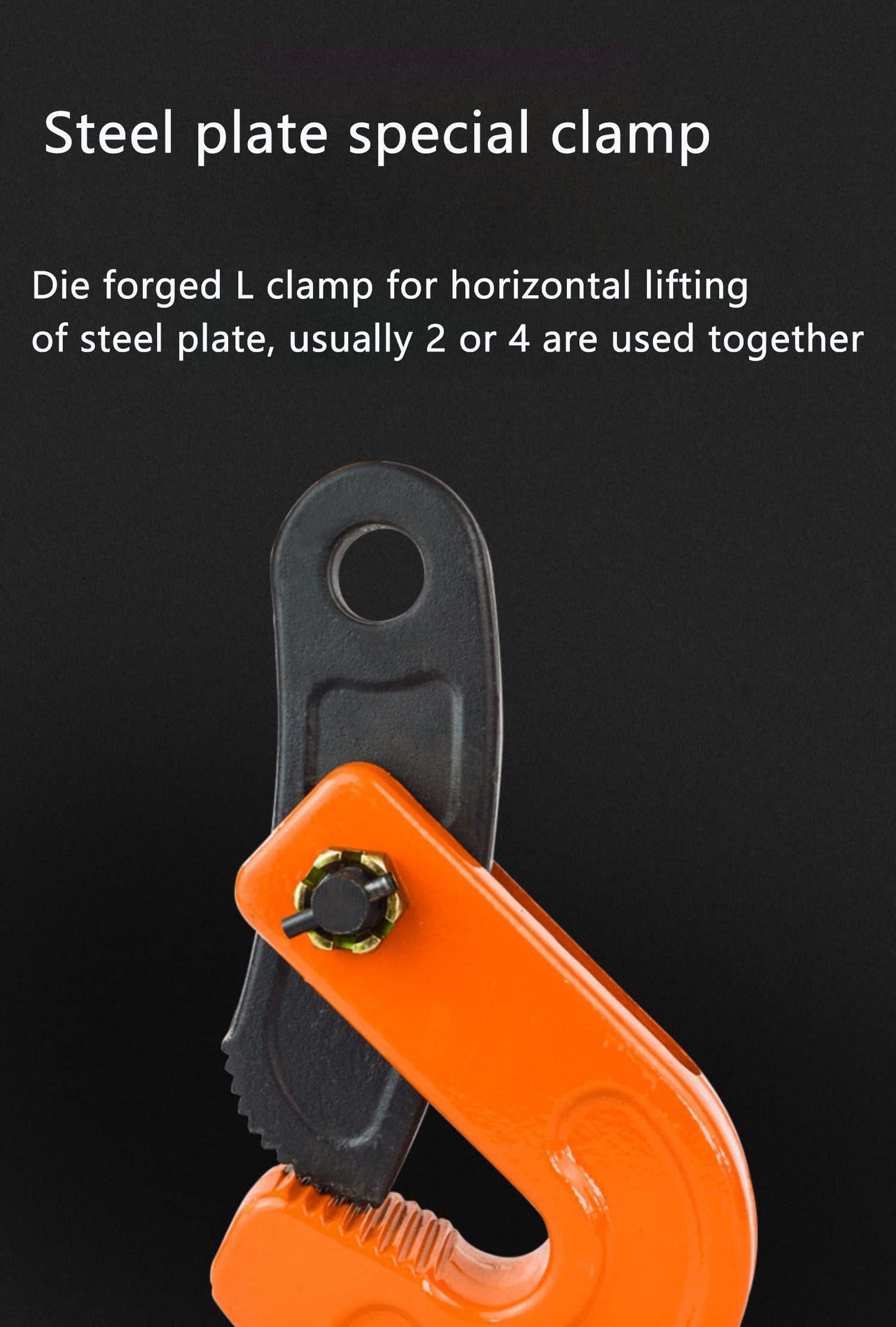 Double Horizontal Plate Lifting Clamp Barrel Drum Lifter Heavy Duty 1T/ 2204lbs with High Strength Manganese Steel Chain for Industry Hoist Crane (Capacity 1 ton, 1m chain)