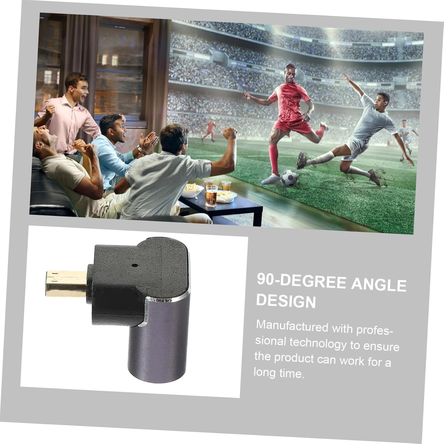 Veemoon Video Connector Adapter for Laptop and Projector Female to Male Angled Converter Space-Saving Design for Signal
