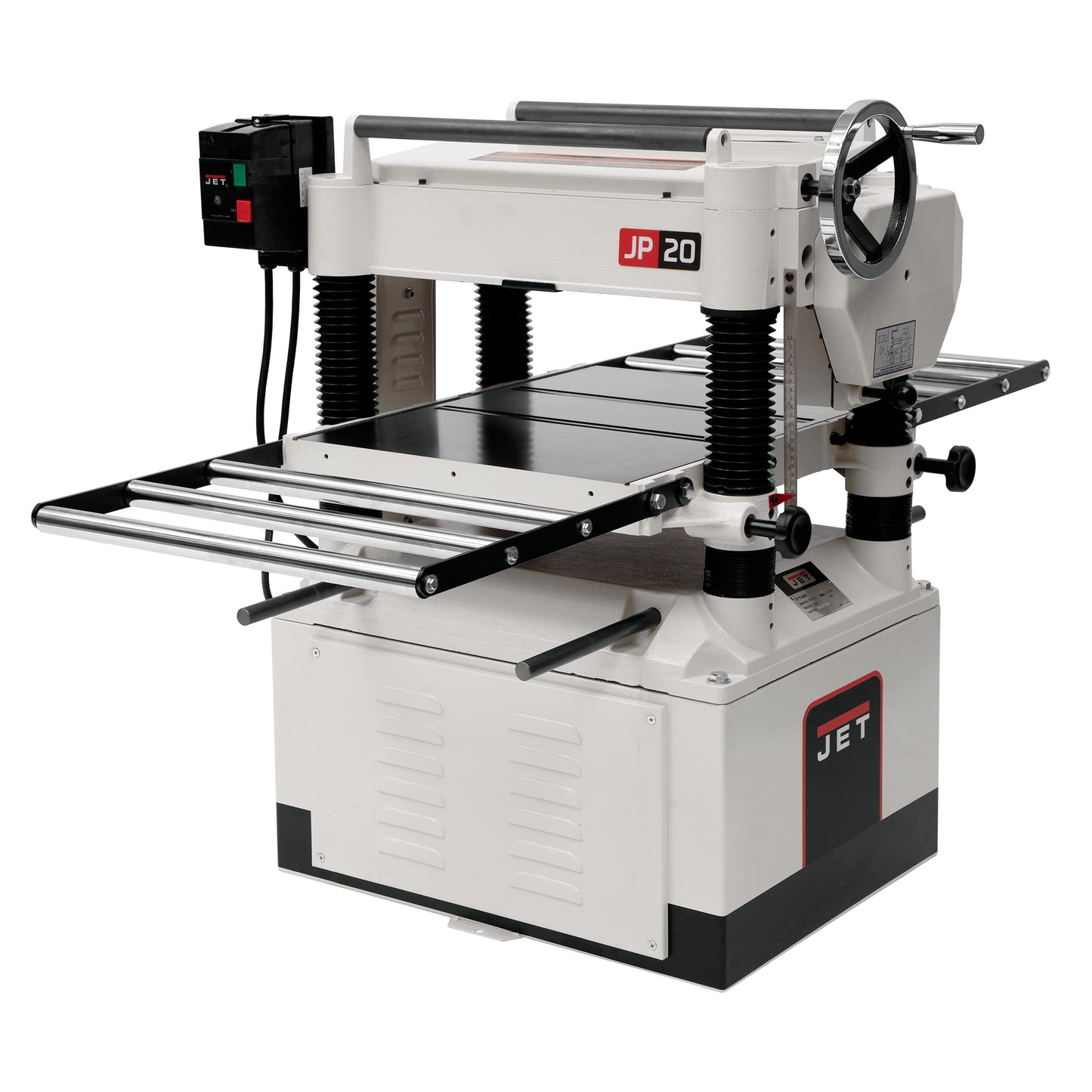 JET 20-Inch Thickness Planer for Woodworking, Straight Knife Cutterhead with 2-Speed (24 FPM / 31 FPM) Feed Rate, 3 HP, 230V 1Ph (JPW-208-1)