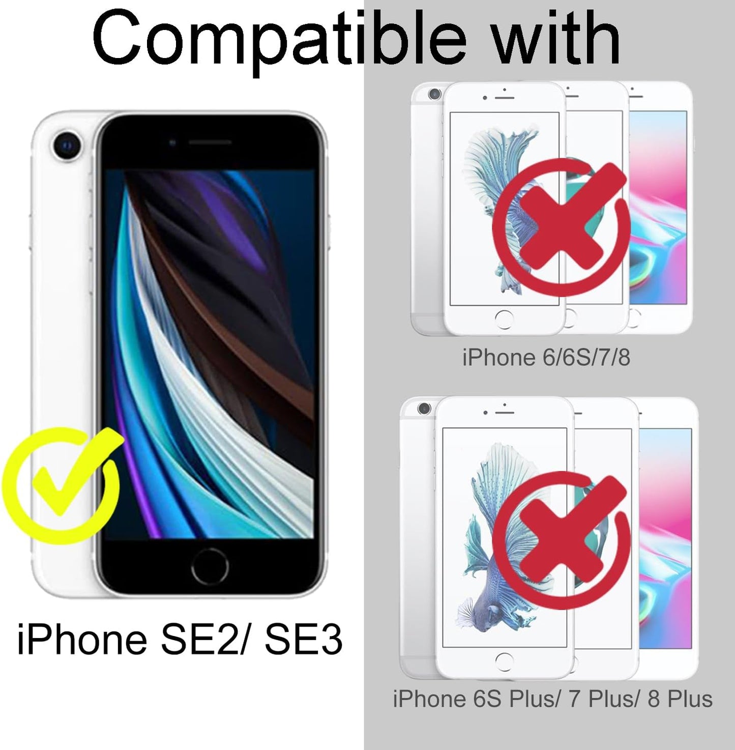 2nd 2020 3rd 2022 2-Pack 9H 4.7 inch TENOC Screen Protector for iPhone SE & iPhone SE Generation, Clear Tempered Glass