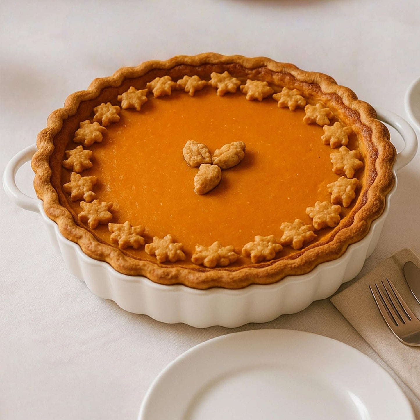 Yamteck 9×2in Deep Ceramic Pie Pan with Handles for Pie Quiche Tart Baking. Easy to grip, Lead-Free. Casserole Lasagna Dish for Thanksgiving Christmas Wedding Gift. Microwave, Dishwasher, Oven Safe