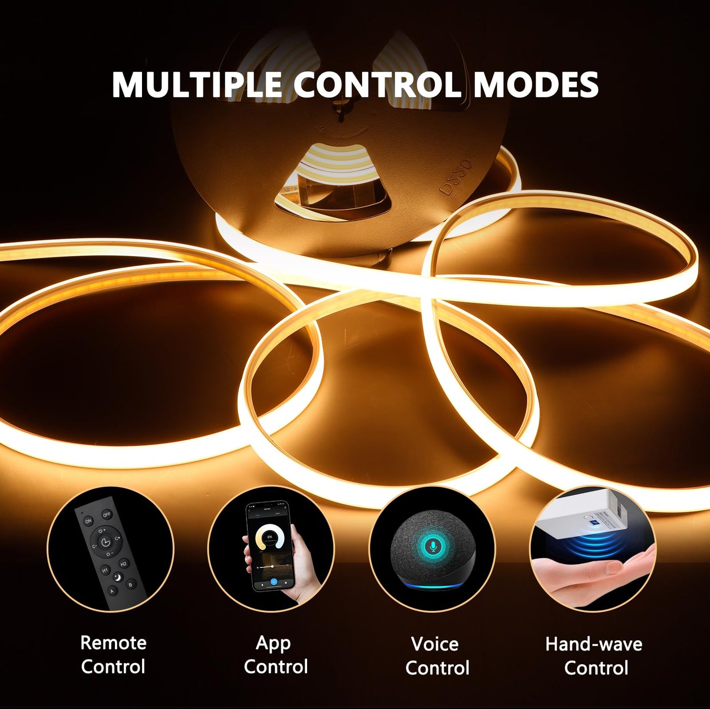 V4light 16.4ft Smart Silicone LED Strip for Recessed Lighting, 2700K-6500K CCT, CRI90+ Dot-Free, Works with Alexa, App&Remote, Cuttable & Dimmable, Clip Mount for Wood Slat Wall, Under Cabinet, Stairs