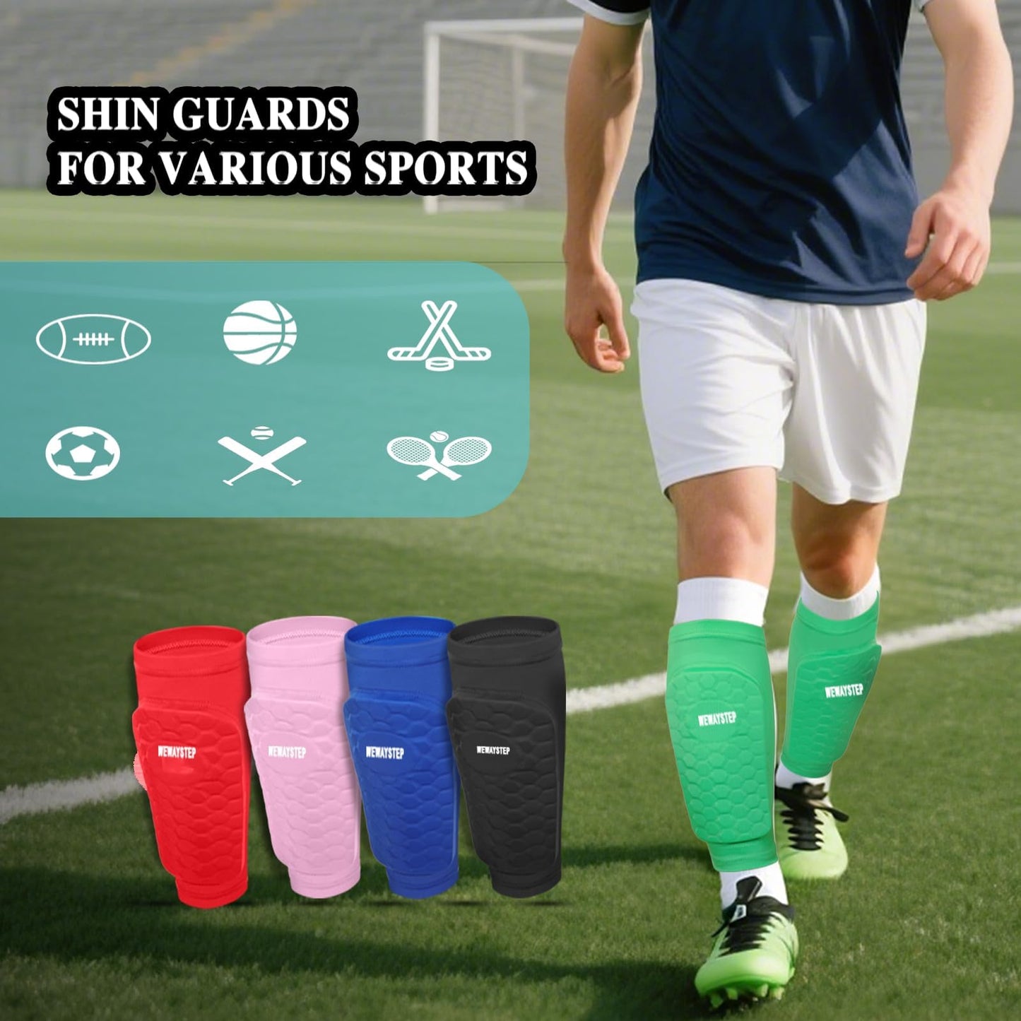 Soccer Shin Guards for Kids Youth Adult, Shin Defender Shin Guards with Honeycomb, Lightweight Shin Guard Sleeves, Shin Pads for Football Baseball Boxing MTB