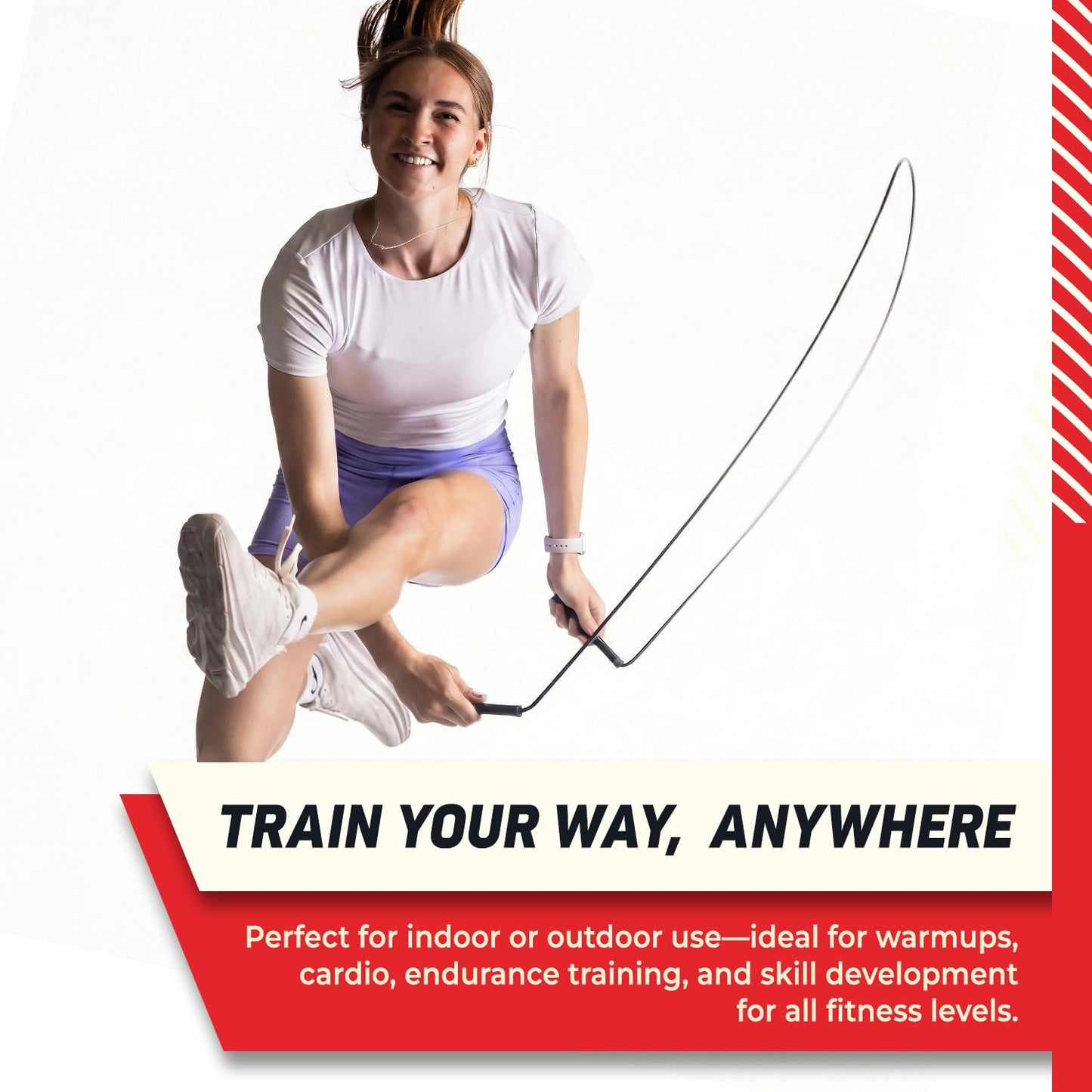 Elite SRS, Do Hard Things PVC Jump Ropes for Fitness Training Set Includes 3 Different Rope Thicknesses for Increasing the Intensity of Your Workouts IndoorOutdoor Adjustable Jump Rope with