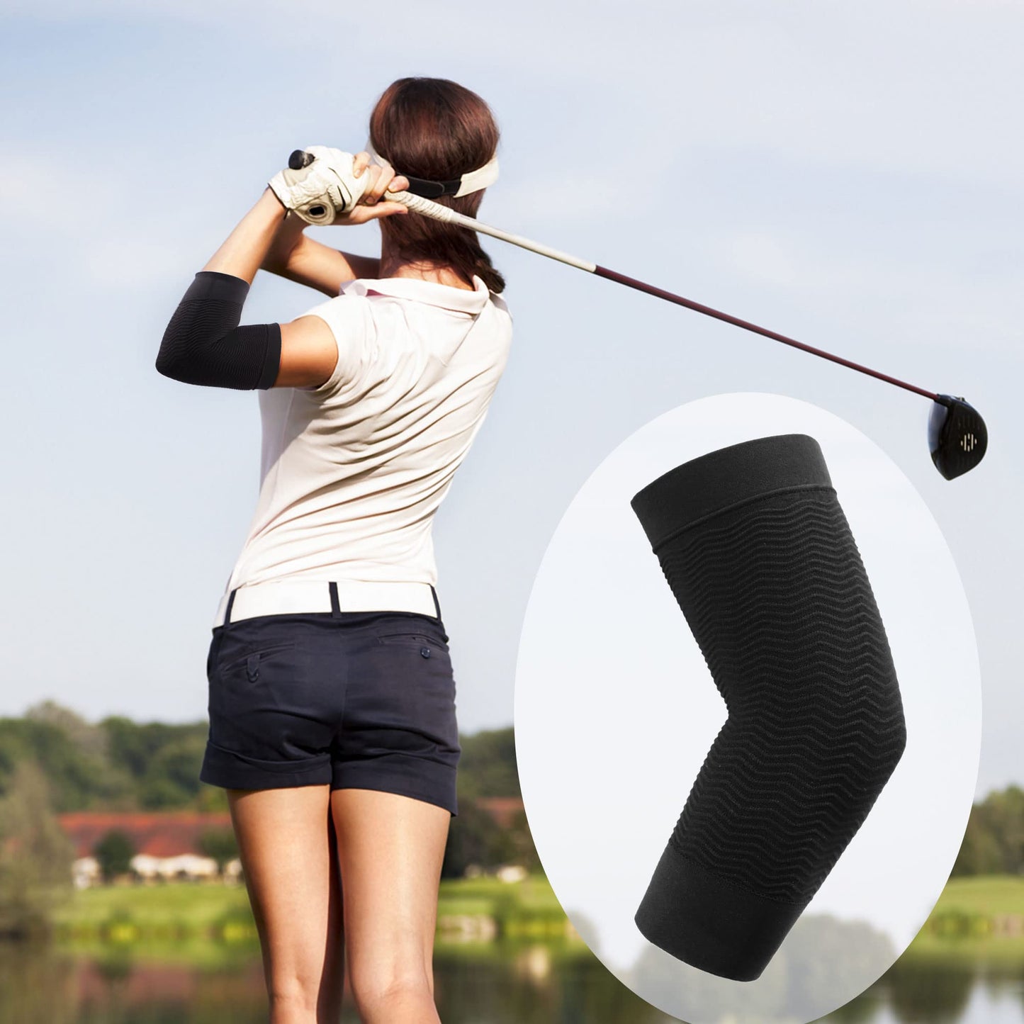 uxcell Elbow Compression Sleeve (1 Pair), Elbow Brace for Tendonitis and Tennis Elbow, Golfer Elbow Support Tennis Elbow Brace for Men & Women, Arthritis, Workout, Weightlifting