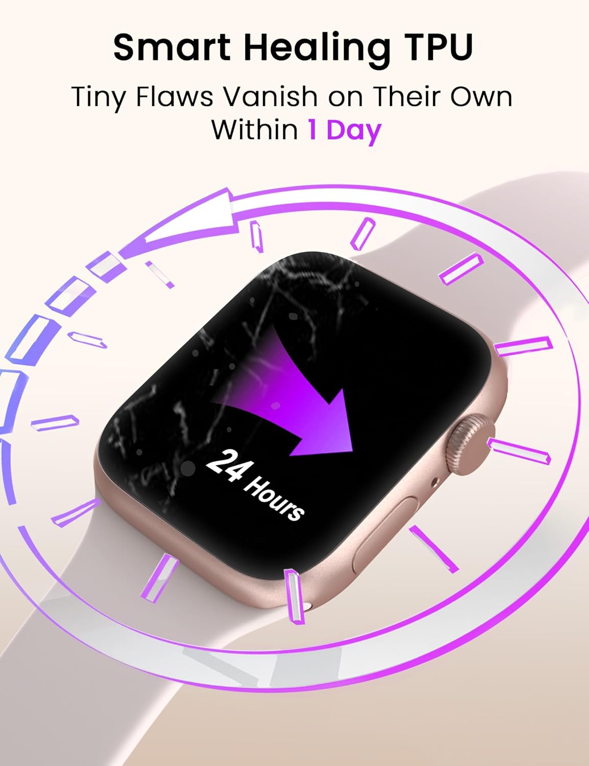 11 42mm (6 Pack) 11 42mm, Sinoacc Screen Protector Compatible with Apple Watch Series Self-Healing TPU Flexible Film