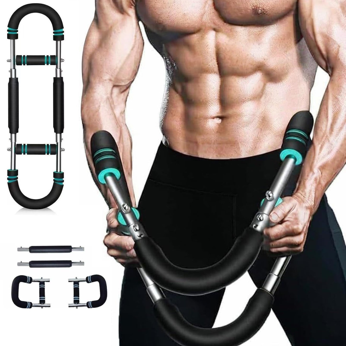 Twister Arm Trainer for Men - 40-100 LBS Adjustable Chest Workout Equipment with 3 Resistance Levels, Portable Detachable Home Gym Strength Trainer for Upper Body Muscle Building, Exercise Equipment
