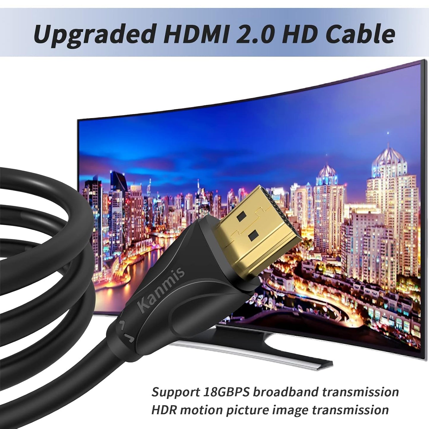 kanmis 4K 40ft, 2.0 &4K@60Hz 2K 1080P, PS3 PS4 HDMI Cable High Speed Hdmi Cables Ultra High Speed Gold Plated