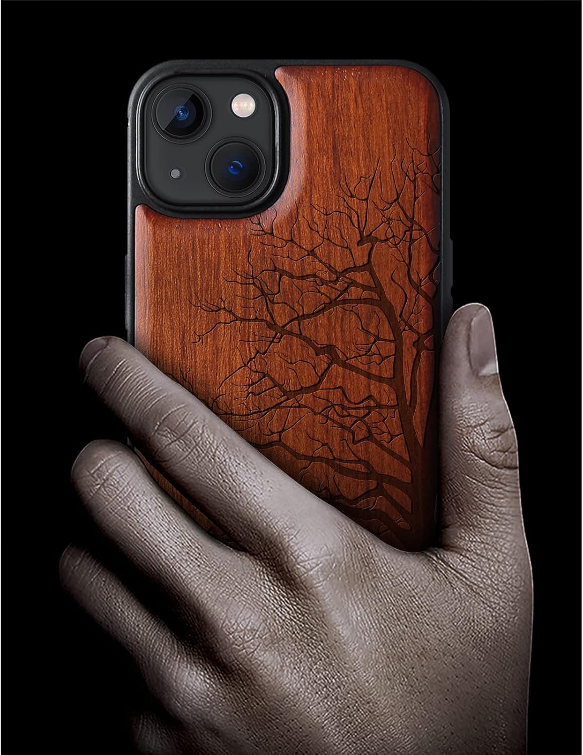 Carveit 13 Magnetic Wood Case for iPhone Case [Hard Real Wood & Soft TPU] Unique & Classy Wooden Shockproof Hybrid