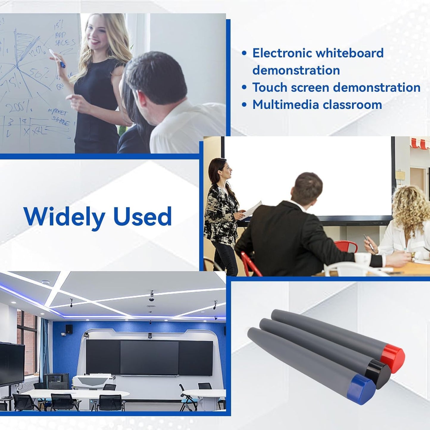 Cyrank Pen3PCS Touch Screen Stylus Pen Smartboard Pen Electronic Whiteboard Pen Smart Board for Classroom Touch Screen