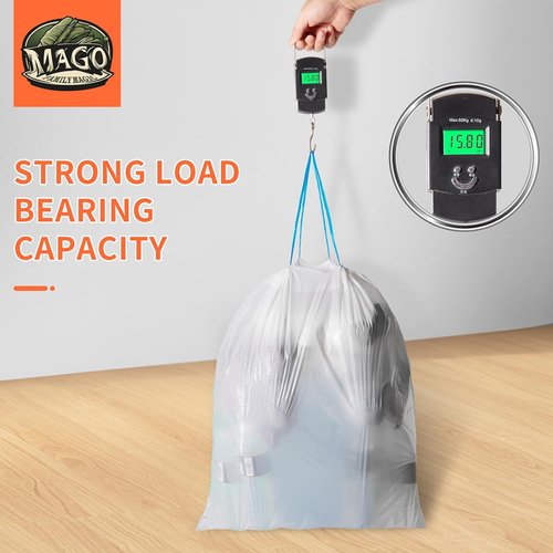 MAGO Family Magic 13 Gallon Trash Bags - Lavender Scented, Leak-Proof & Tear-Free | 60 Count