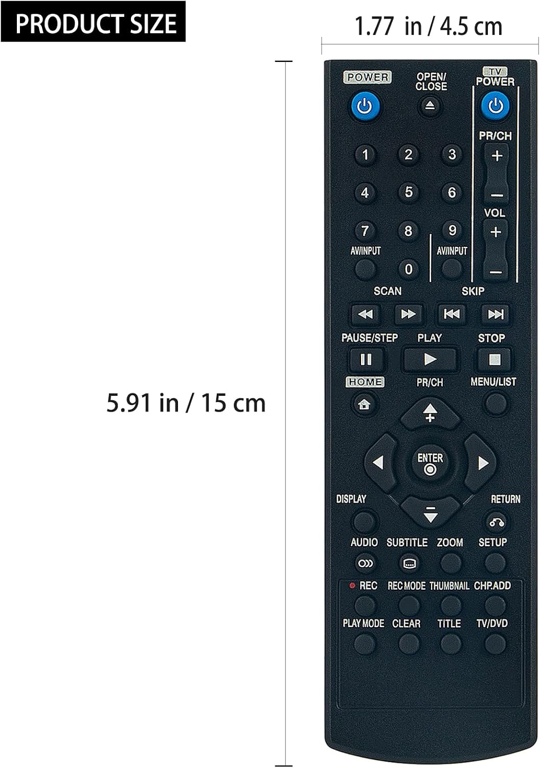 ALLIMITY AKB36160801 DR385 Replacement Remote Compatible with LG DVD Player Recorder