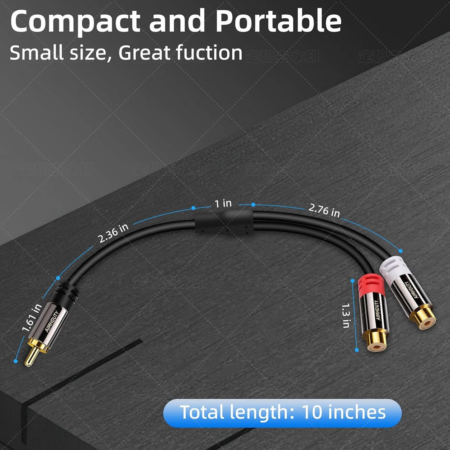 AIMHDUTY 1 2 Speaker-0.7 RCA Splitter Cable, Male to Female RCA Y Splitter Cable Stereo Aduio Video Adapter Extension