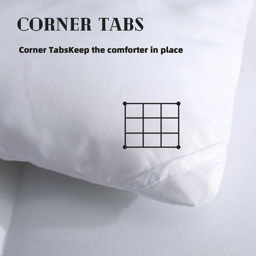 DOWNCOOL Queen Size Comforter - Lightweight Down Alternative Duvet Insert | All-Season White Quilt (88x92 Inches)