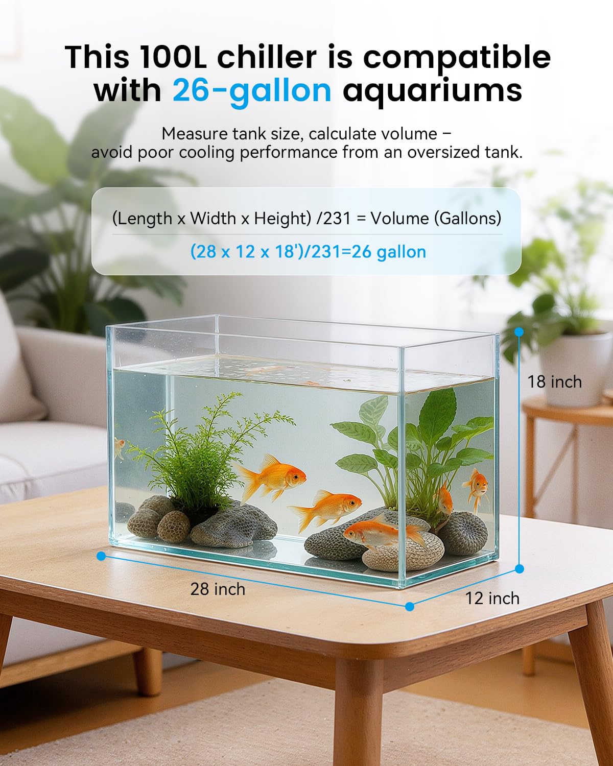 BAOSHISHAN 1/13 HP Aquarium Chiller 26 Gallon 100L Water Cooling System