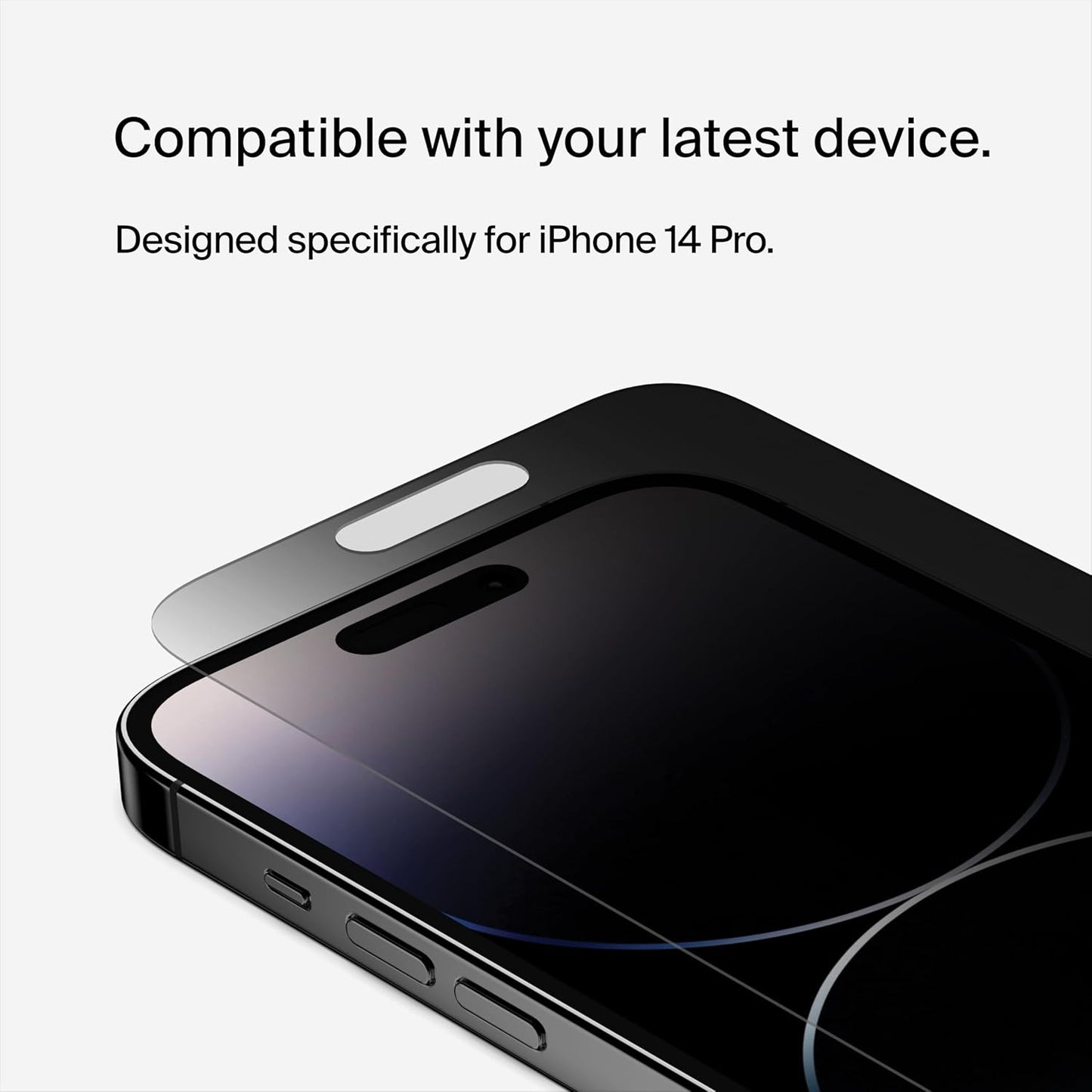 14 Belkin ScreenForce TemperedGlass Privacy Screen Protector for iPhone Pro - Treated Surface with Anti-Fingerprint