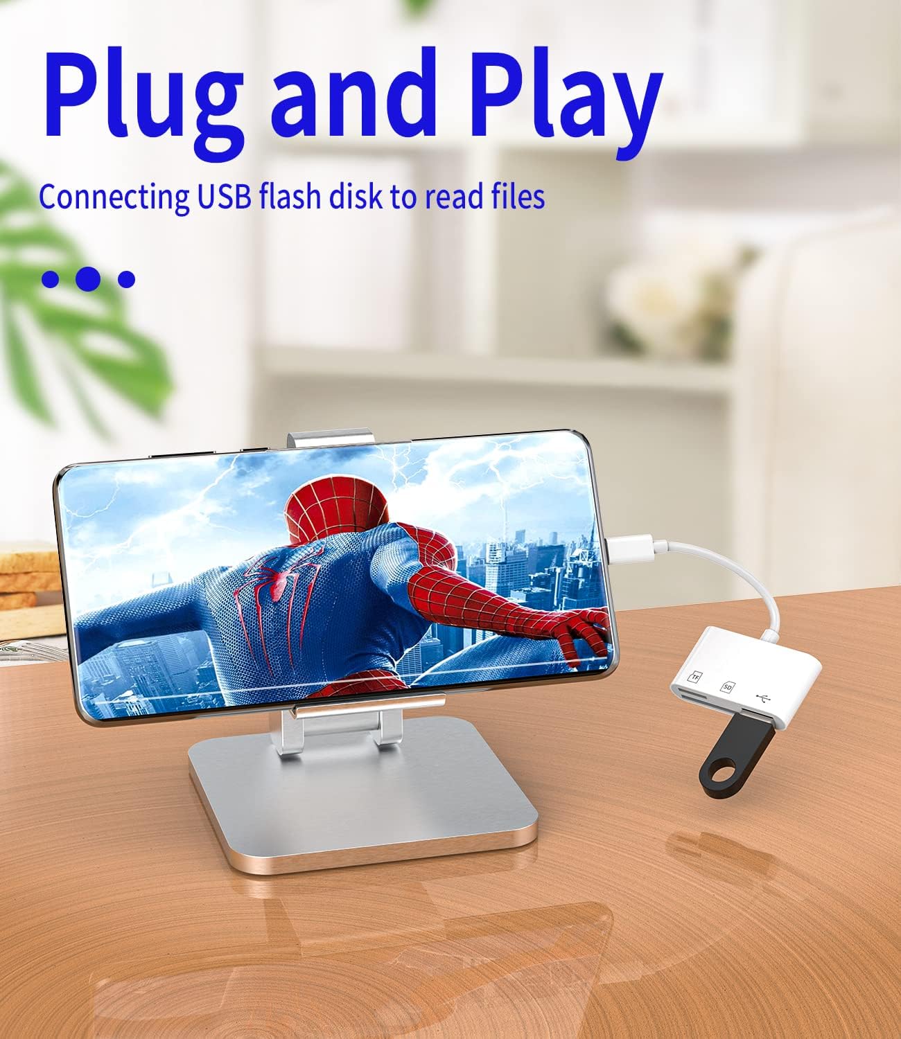Kefiany 3.0 iPhone15 S22 4 3 USB C Hub TF Micro SD Card Reader USB Docking Station Multiport Adapter for MacBook Pro