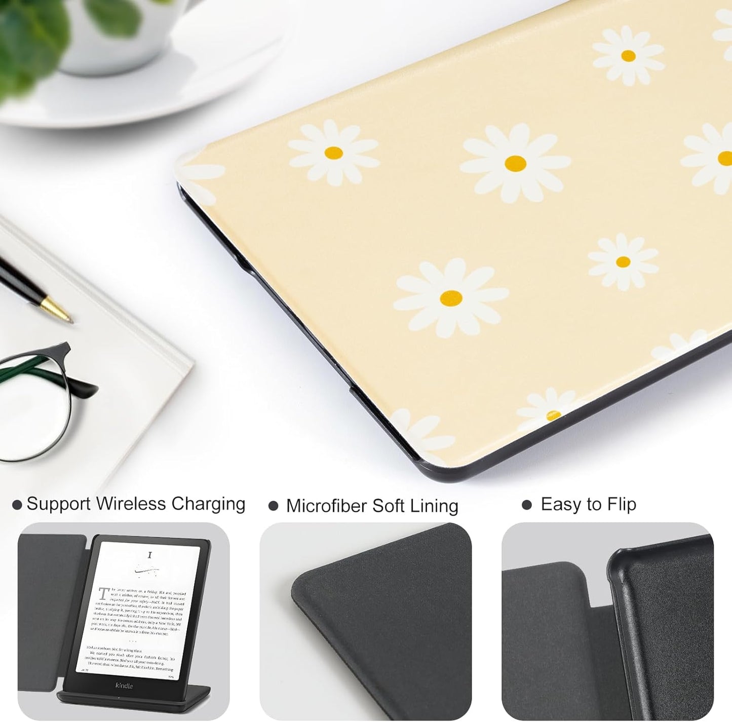 CoBak 7" 2024 Case for E-Readers - All New PU Leather Cover with Auto Sleep Wake Feature for E-Readers Released