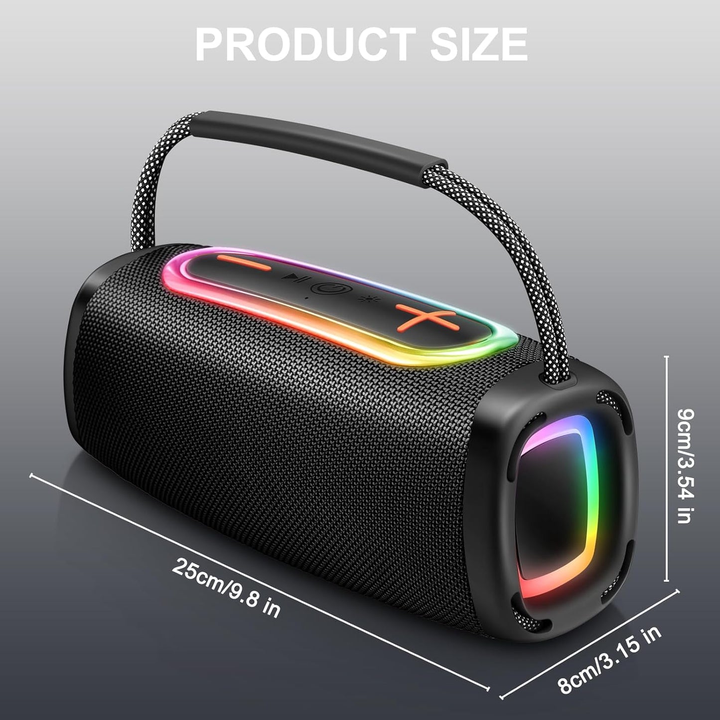 Matast 6000mAh, 36H BT5.4 IP6 24W Bluetooth Speaker Playtime Portable Wireless Speaker with Loud Stereo Sound