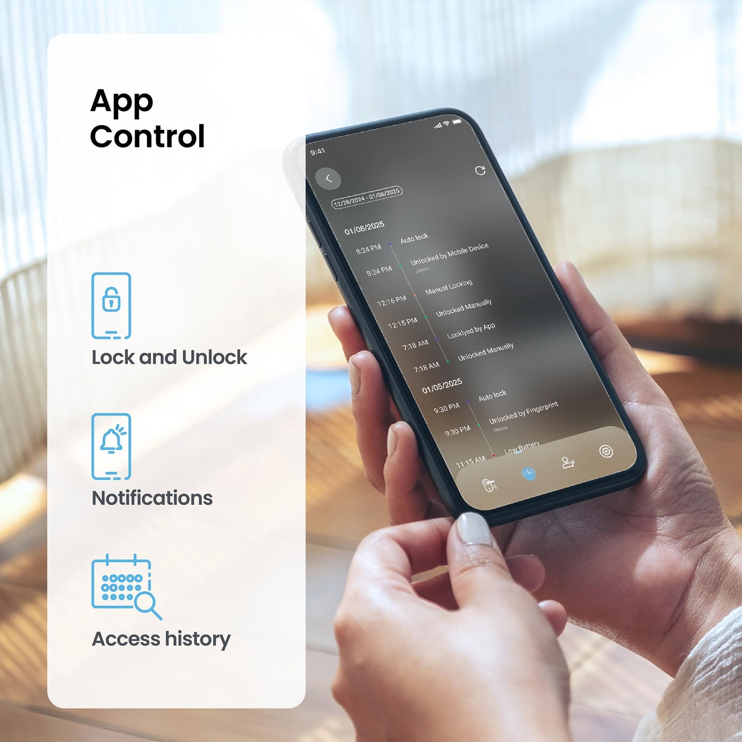 Lockly Secure Pro Smart Lock Wi-Fi, Keyless Entry Digital Keypad Door Lock, 3D Biometric Fingerprint Sensor Front Door with Handle, Voice Control & Auto Lock - Latch Edition