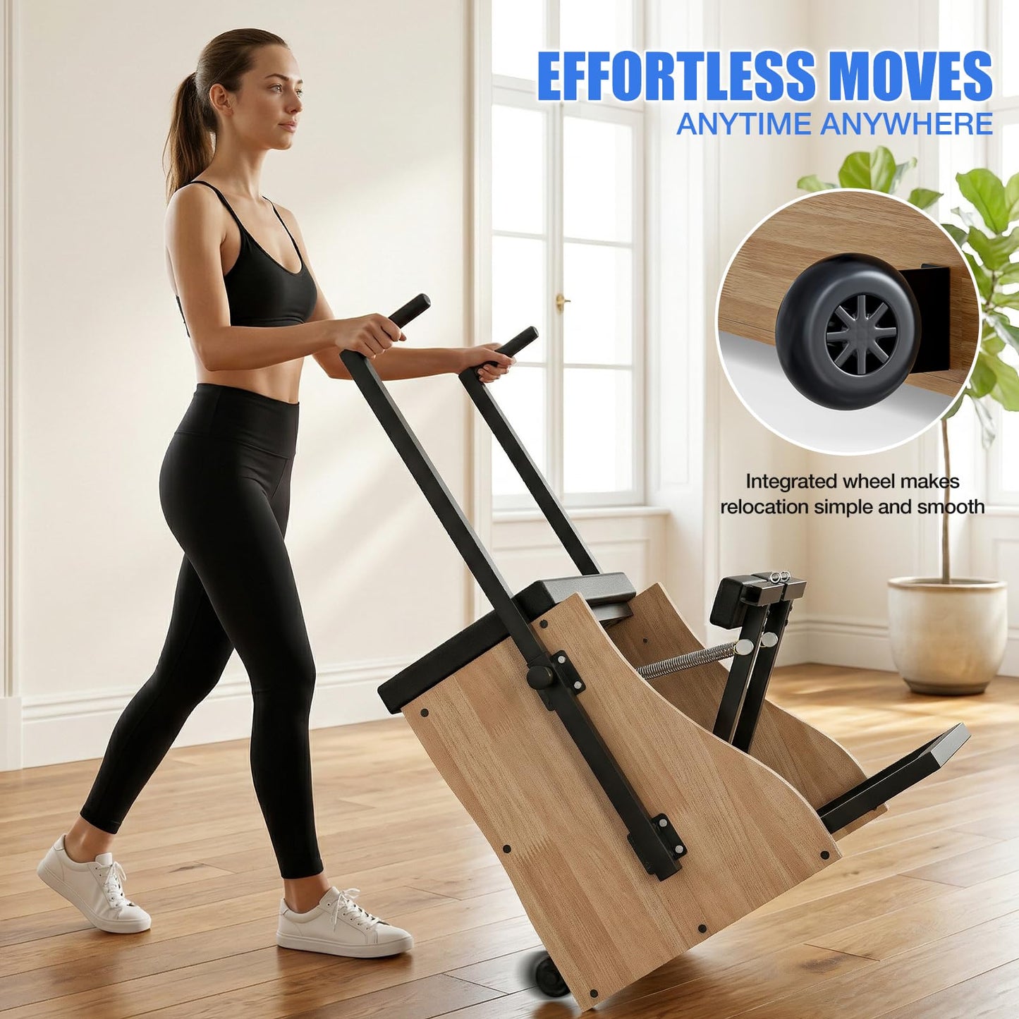Pilates Chair Wunda Chair Pilates Combo Chair with Handles Split Pedals Reformer Machine 4-Level Resistance for Yoga Core Training Rehabilitation Includes Non-Slip Socks