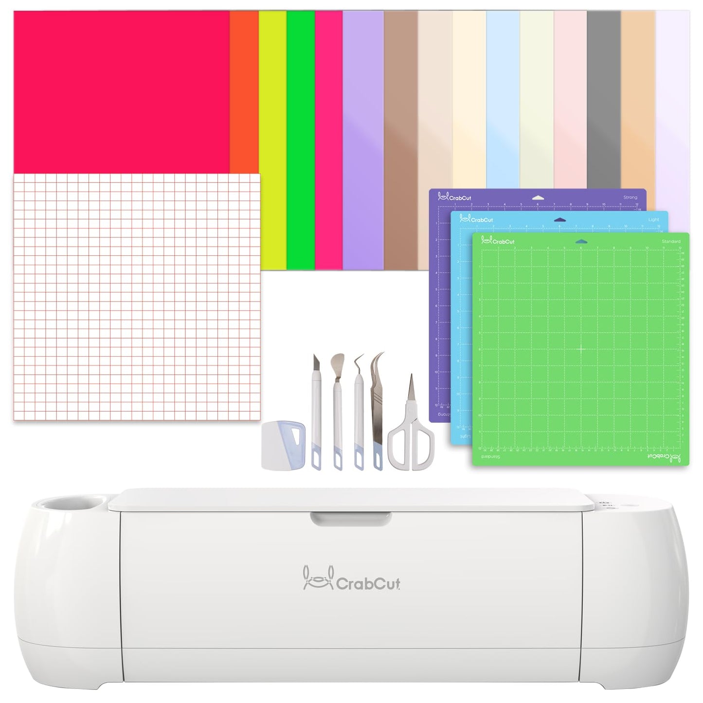 Crabcut CR2 13-Inch Smart Die Cutting Machine, Cuts 100+ Materials Vinyl Cardstock Paper, with Cutting & Pen Drawing Modes, Includes Mat, Transfer Tape, Iron-On HTV, Pens & Tool Kit